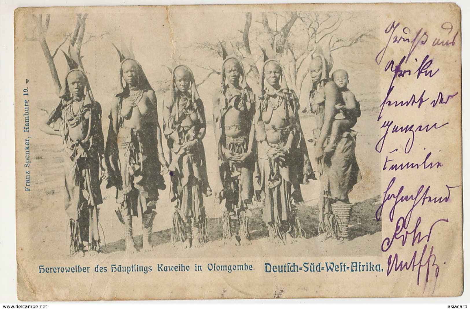 D.-S.-W. Afrika Hereroweiber Des Haupflings Kaweiho In Olomgobe Nude Girls Windhuk 1905 Spenker Hamburg - Namibie