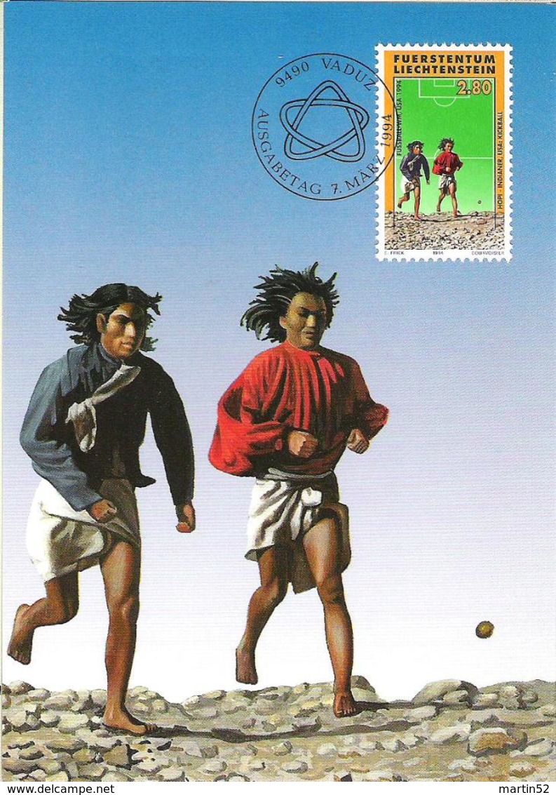 Liechtenstein 1994: Hopi-Indians Play Kickball Zu 1025 Mi 1083 Yv 1024 Maximum-Card (out Of MC-set 124) - Indiens D'Amérique