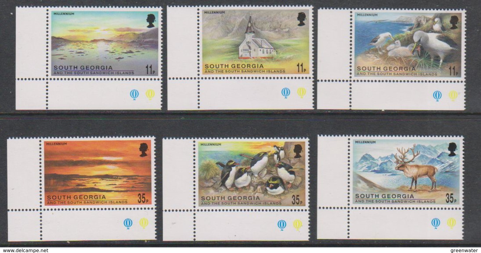 South Georgia 1999 Millennium 6v (corners)  ** Mnh (39451C) - Zuid-Georgia