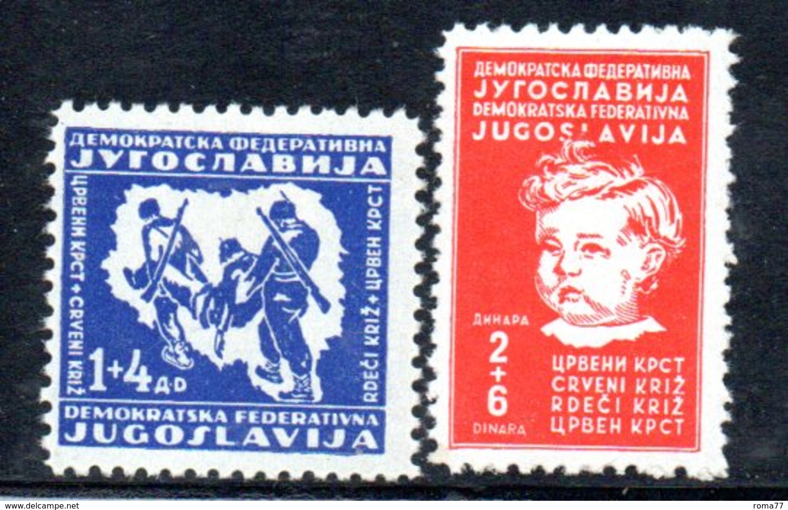 YUG59B - YUGOSLAVIA 1945,  Unificato N. 419/420 Nuova  *  Croce Rossa - Nuovi