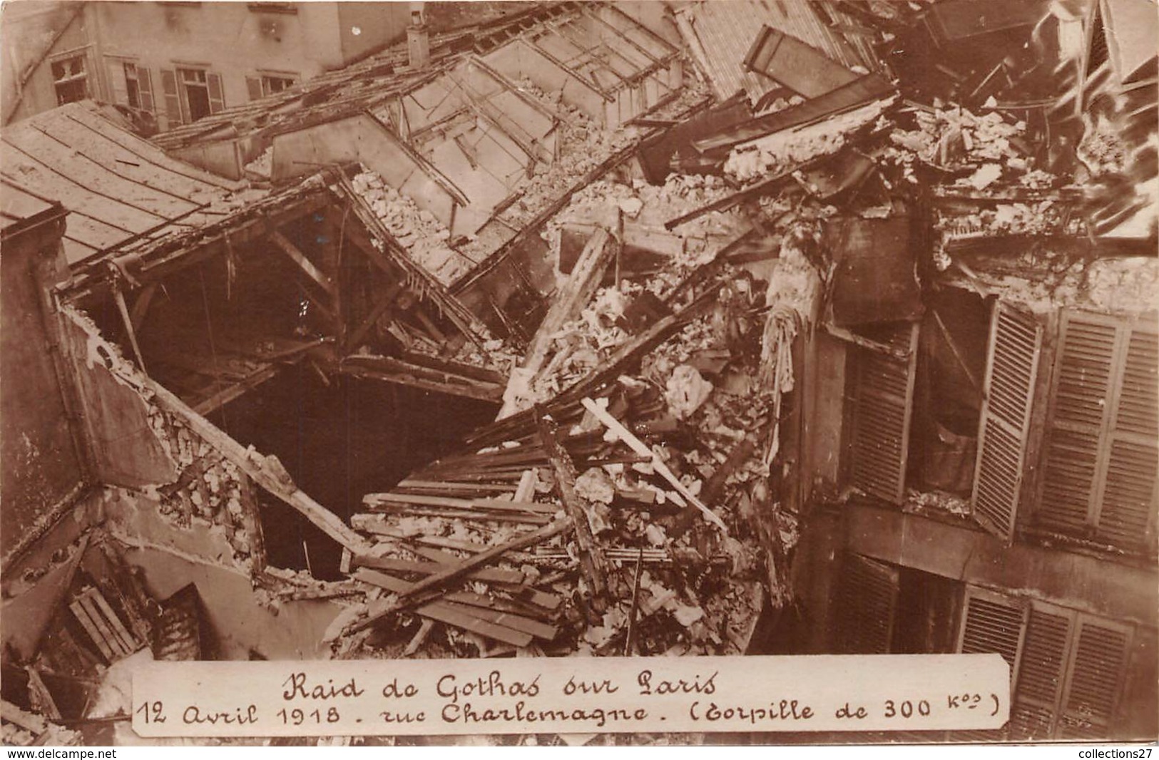 PARIS-CARTES-PHOTO- BONBARDEMENT RAID DE  GOTHAS ALLEMANDS SUR PARIS MARS 1918 LOT DE 8 CARTES - Autres & Non Classés