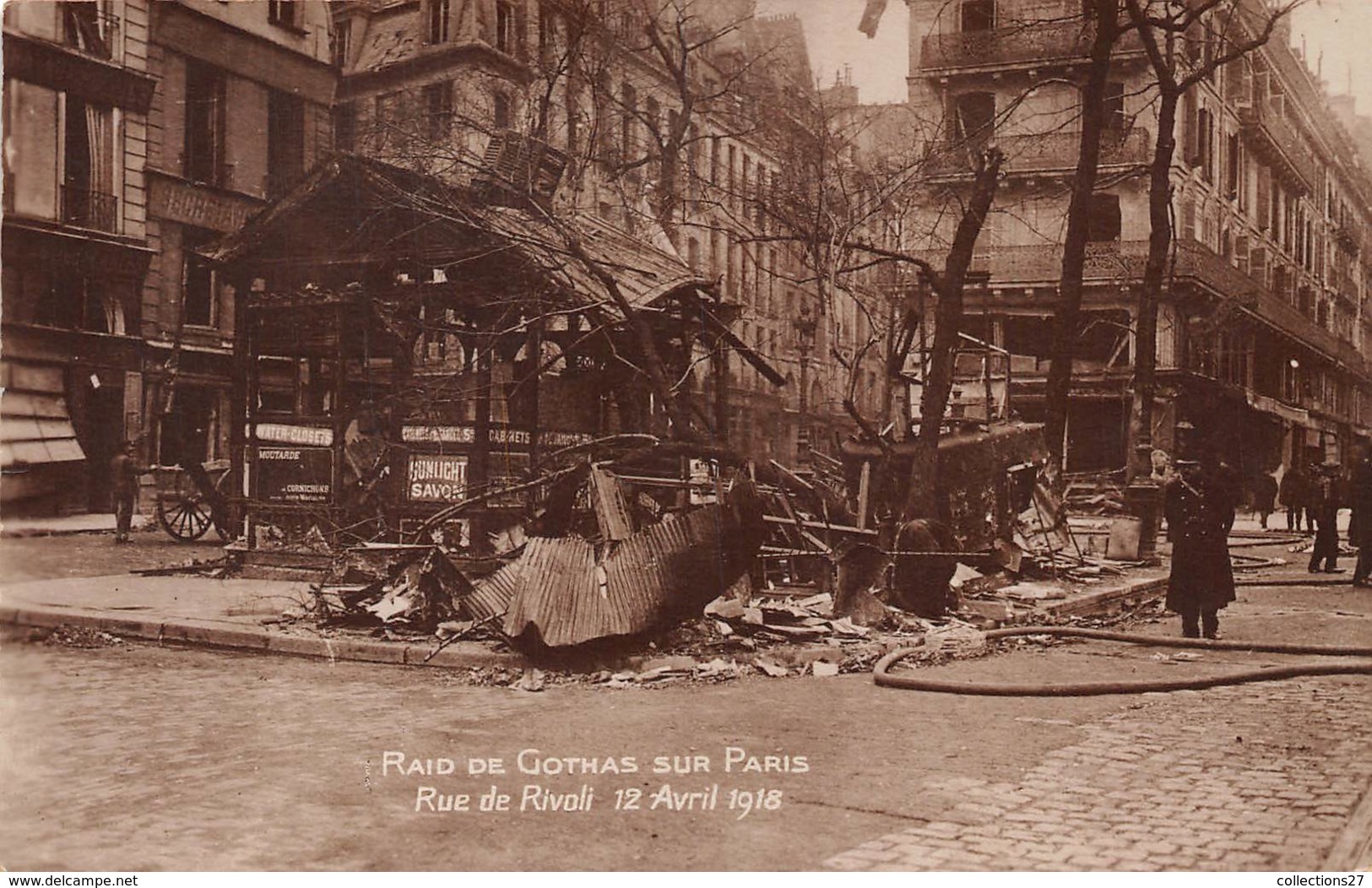 PARIS-CARTES-PHOTO- BONBARDEMENT RAID DE  GOTHAS ALLEMANDS SUR PARIS MARS 1918 LOT DE 8 CARTES