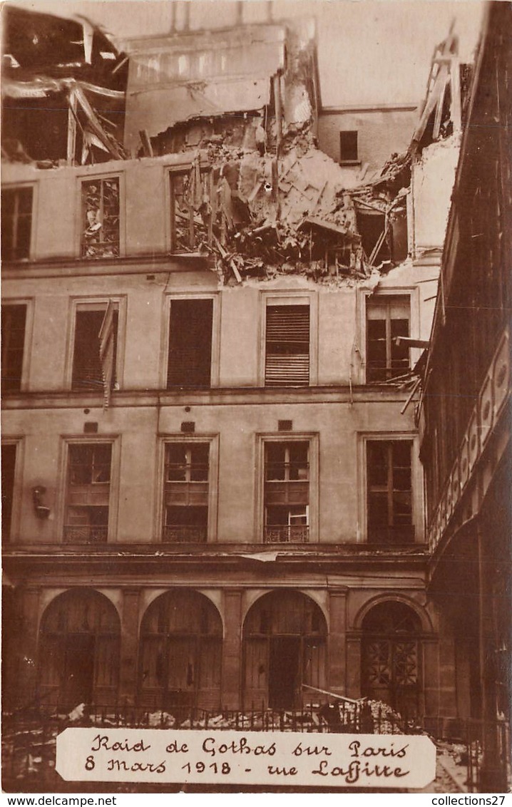 PARIS-CARTES-PHOTO- BONBARDEMENT RAID DE  GOTHAS ALLEMANDS SUR PARIS MARS 1918 LOT DE 8 CARTES