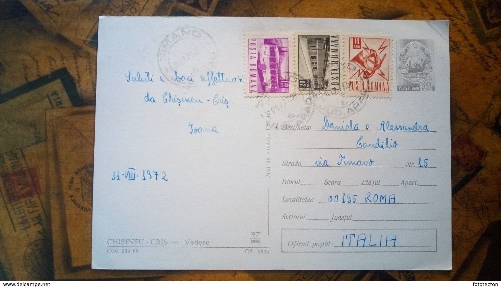 România - Arad - Chişineu-Criş - Vedere - Postal History 1972 - Romania