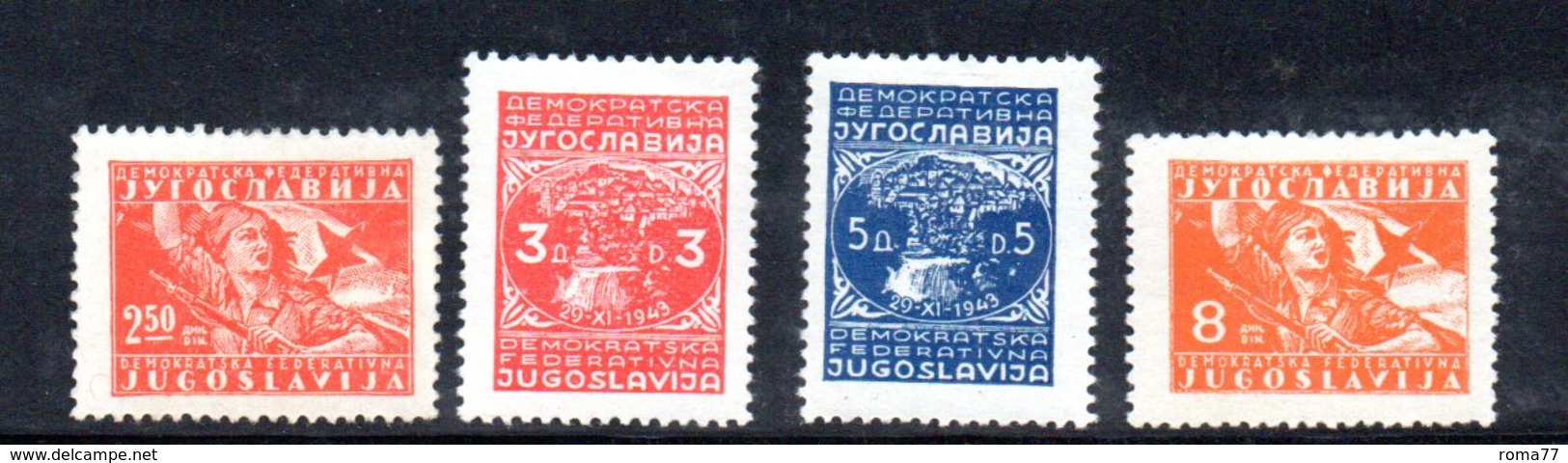 YUG59B - YUGOSLAVIA 1947,  Unificato N. 478/481 Nuova  * - Nuovi
