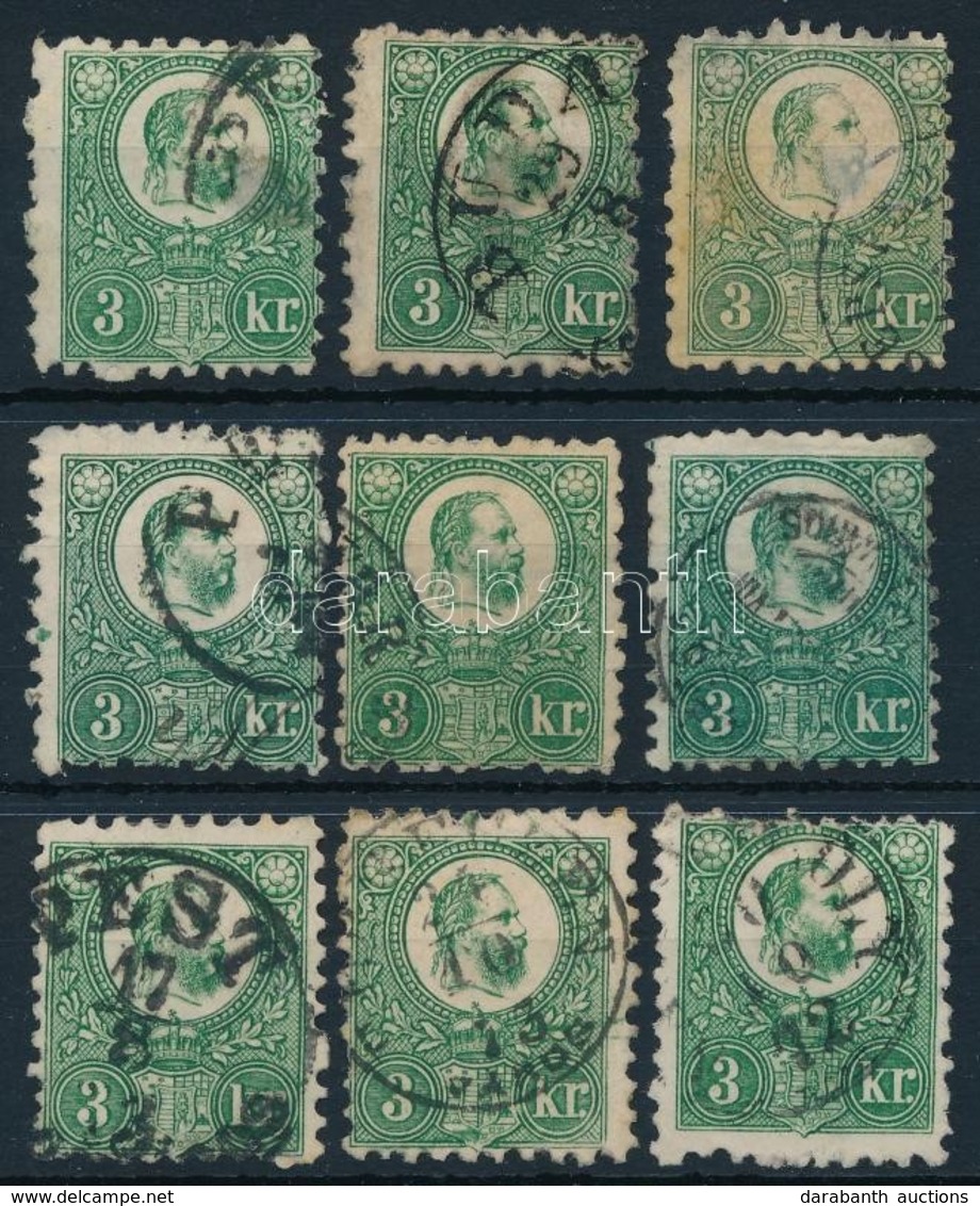 O 1871 9 Db Vegyes Min?ség? Réznyomat 3kr Bélyeg (~50.000)b (mixed Quality) - Altri & Non Classificati