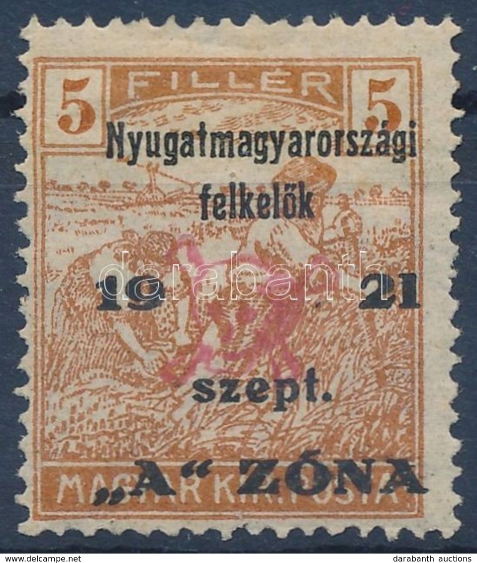 * Nyugat-Magyarország II. 1921 Halálfejes 5f Eredeti! - Sonstige & Ohne Zuordnung