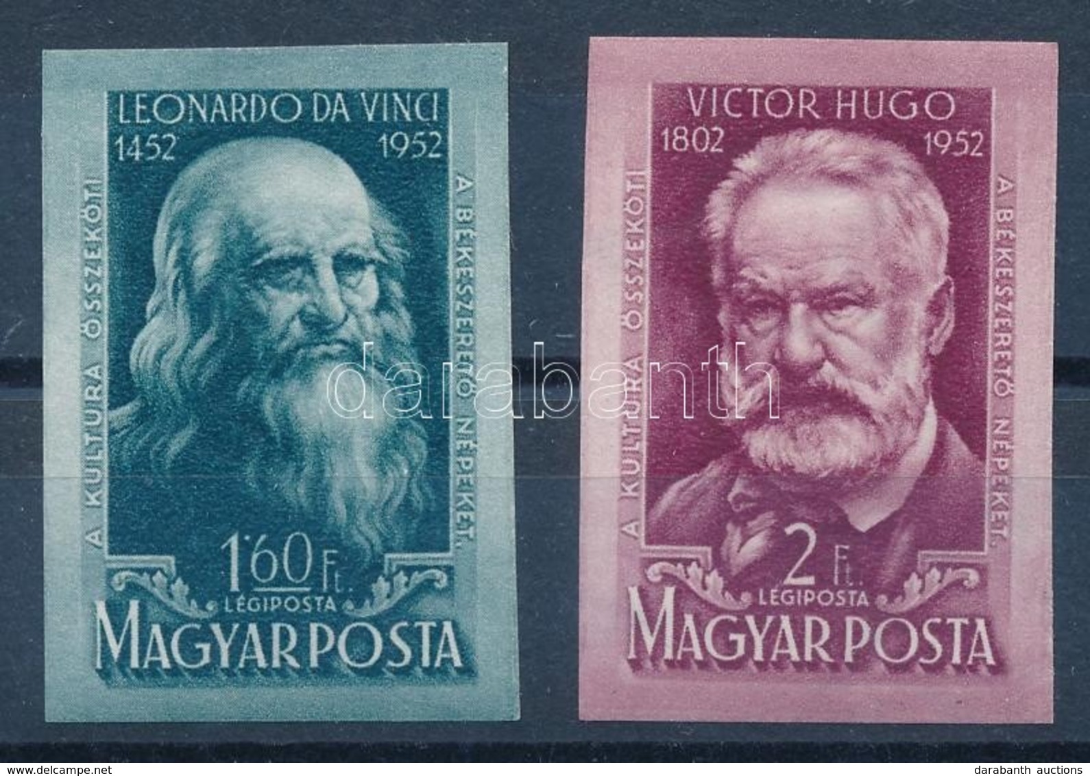 * 1952 Leonardo Da Vinci és Victor Hugo Vágott Sor (**9.000) - Other & Unclassified