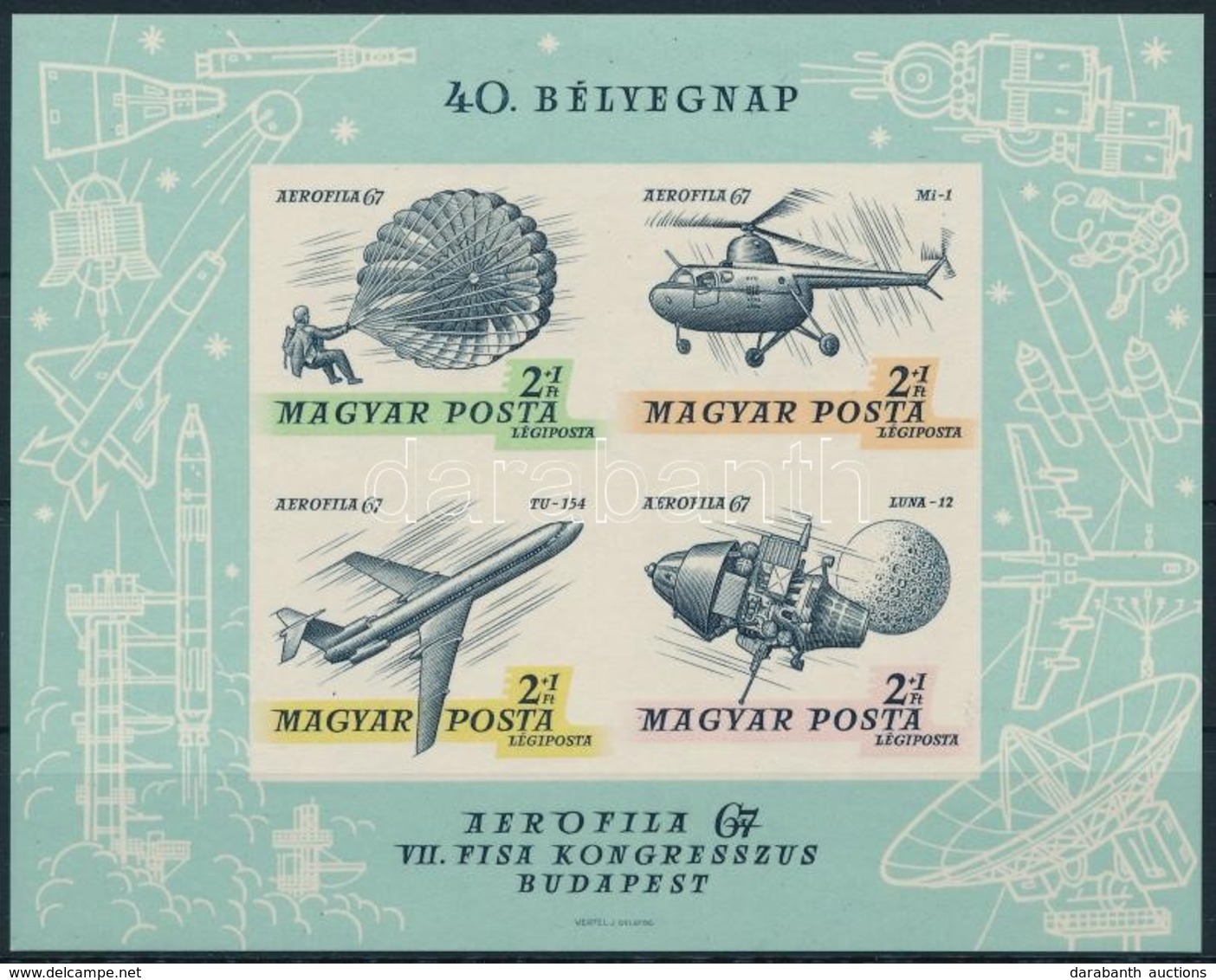 ** 1967 Bélyegnap (40.) Vágott Blokk (5.000) - Sonstige & Ohne Zuordnung