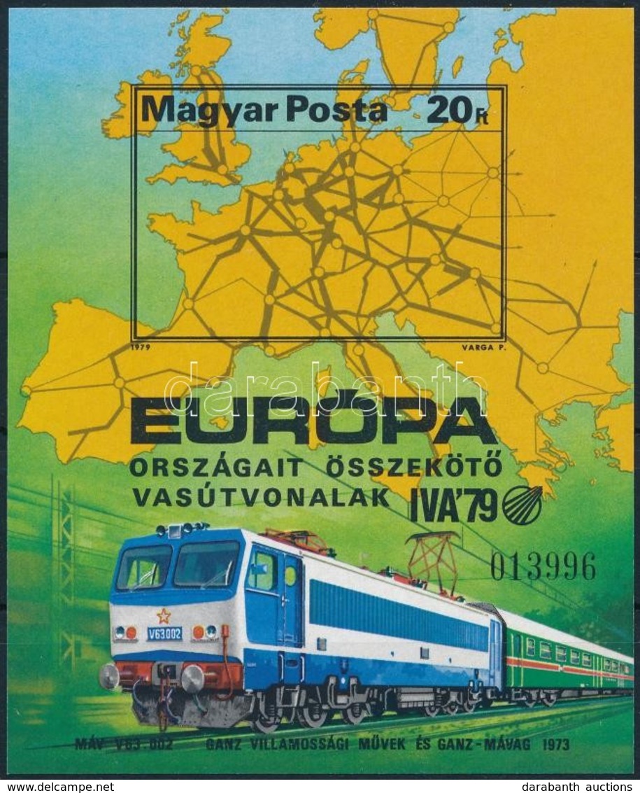 ** 1979 Európa Vasútjai Vágott Blokk (7.000) (ujjlenyomat / Finger Print) - Sonstige & Ohne Zuordnung