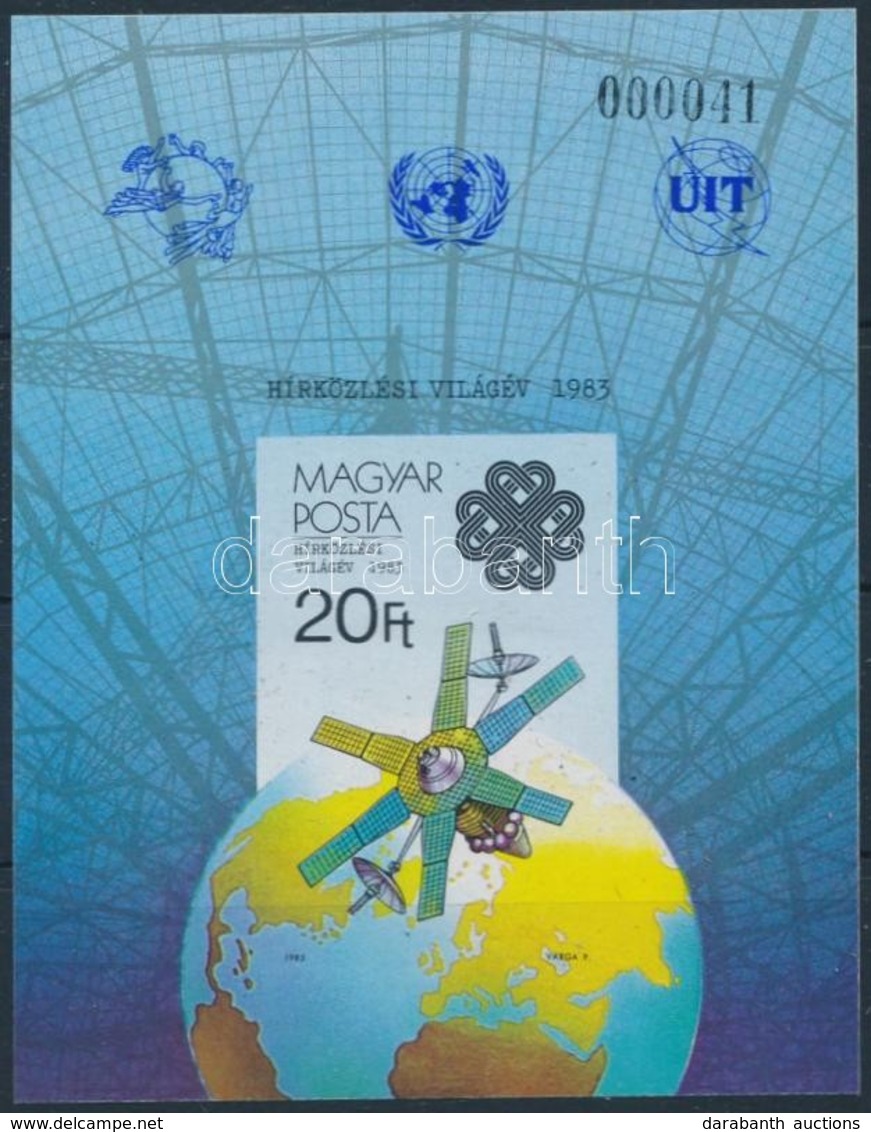 ** 1983 Hírközlési Világév Vágott Blokk (4.000) - Sonstige & Ohne Zuordnung