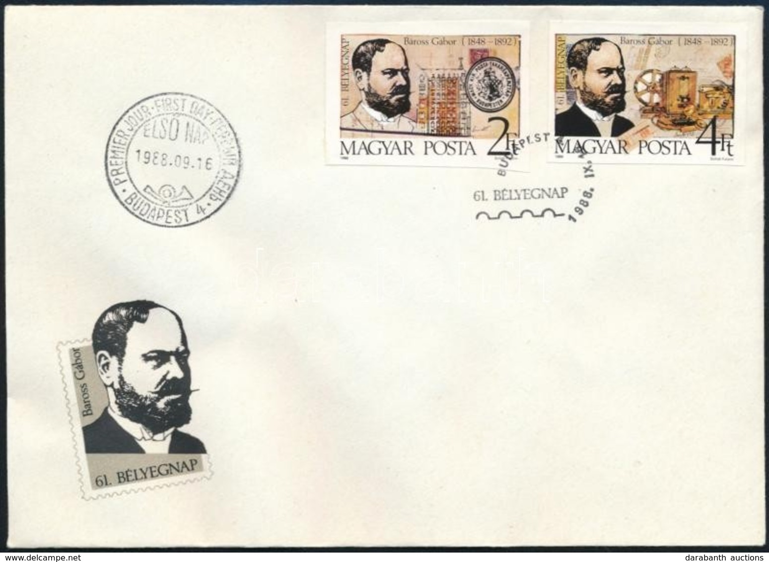 1988 Bélyegnap (61.) Vágott Sor FDC (3.500) - Otros & Sin Clasificación