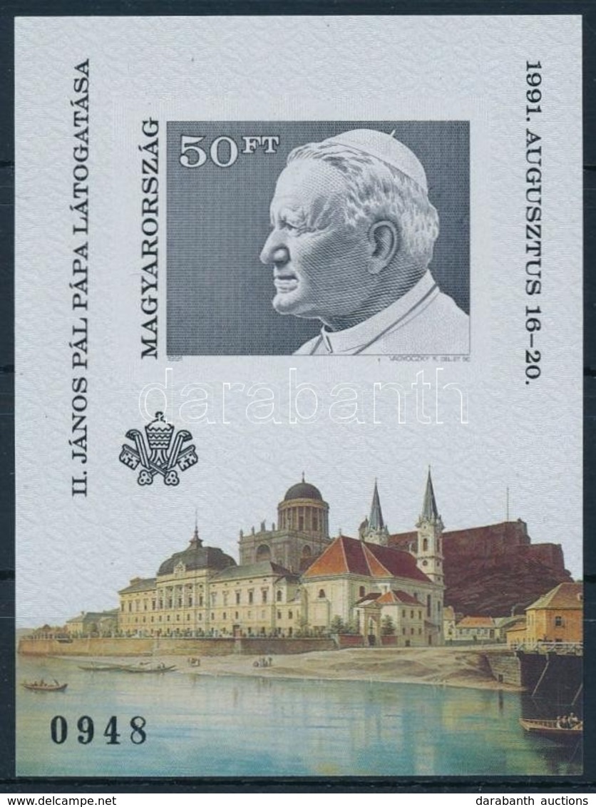 ** 1991 II.János Pál Pápa Magyarországi Látogatása Vágott Blokk (6.500) - Otros & Sin Clasificación