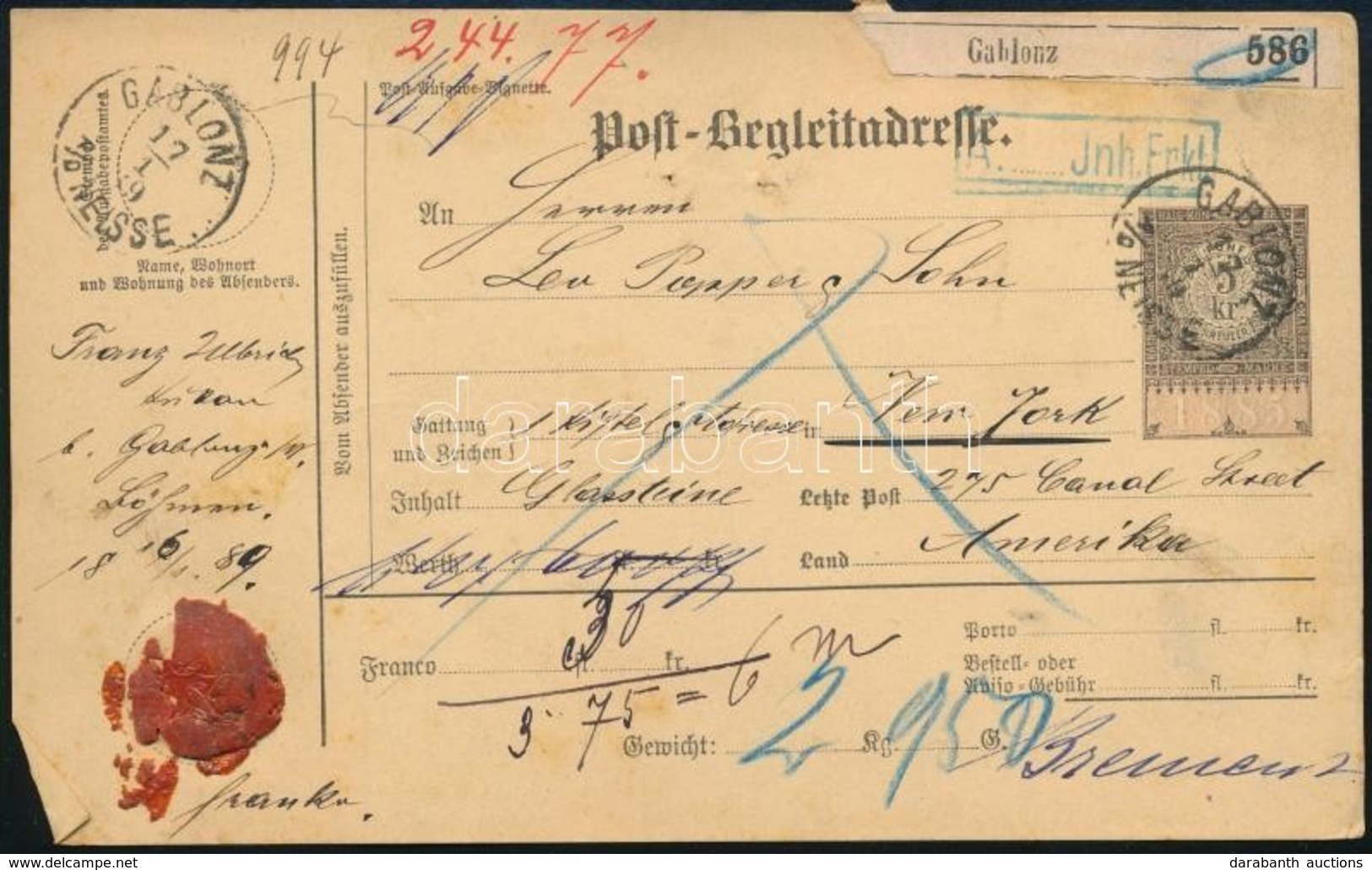 Ausztria 1889 - Sonstige & Ohne Zuordnung
