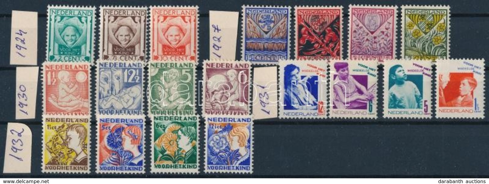 ** Hollandia 1924 - 1932 5 Gyermeksegély Sor (Mi EUR 329,-) - Autres & Non Classés