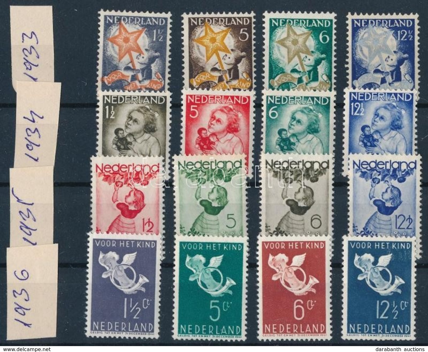 ** Hollandia 1933-1936  4 Gyermeksegély Sor (Mi EUR 355,-) - Sonstige & Ohne Zuordnung