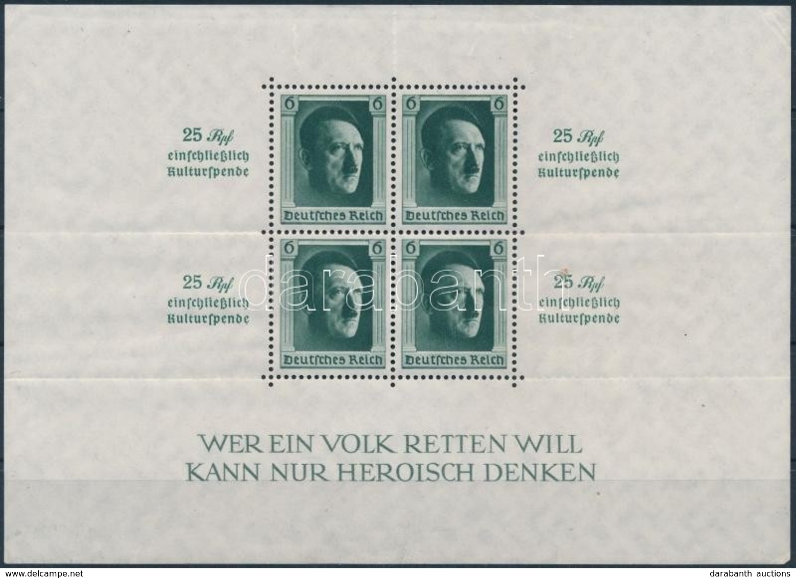 ** 1937 Hitler Blokk Mi 9 (Mi EUR 320,-) (ráncok / Creases) - Autres & Non Classés