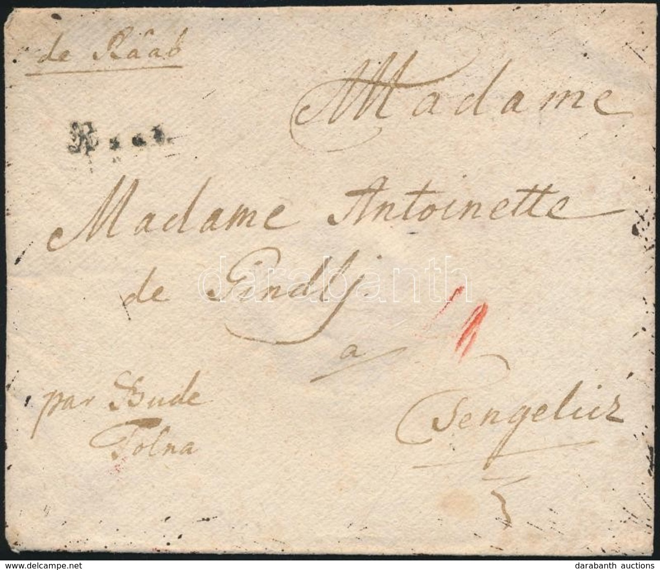 1788 Portós Levél / Cover With Postage Due 'Raab.' - Csengelicz - Other & Unclassified