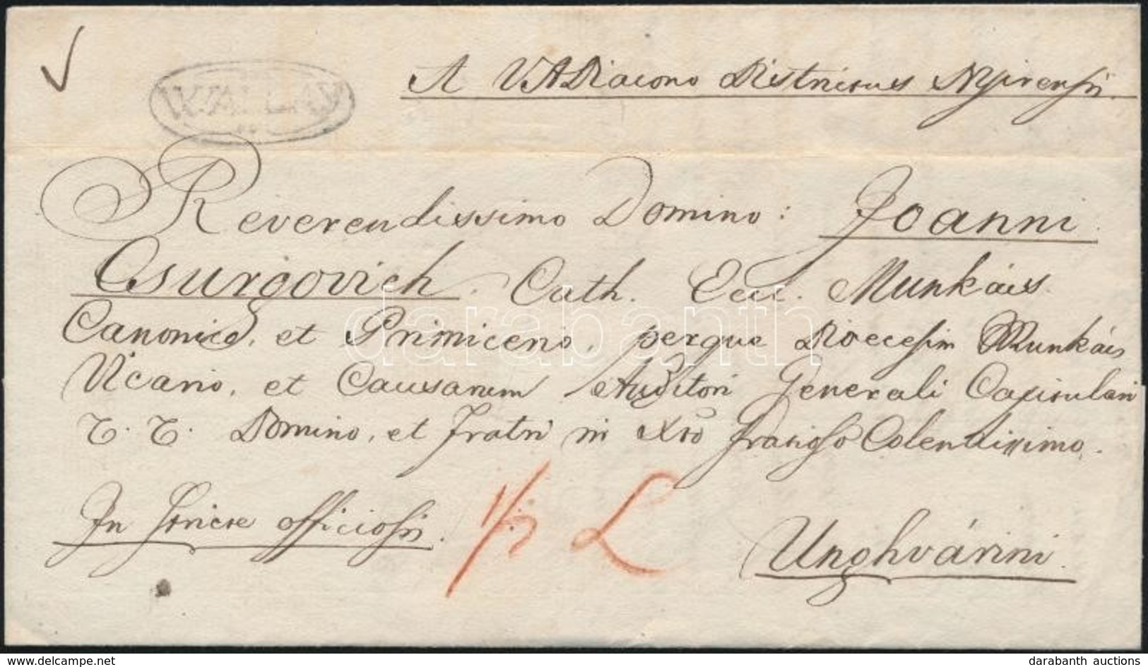 1832 Ex Offo 'WALLAY' - Unghvarini - Autres & Non Classés