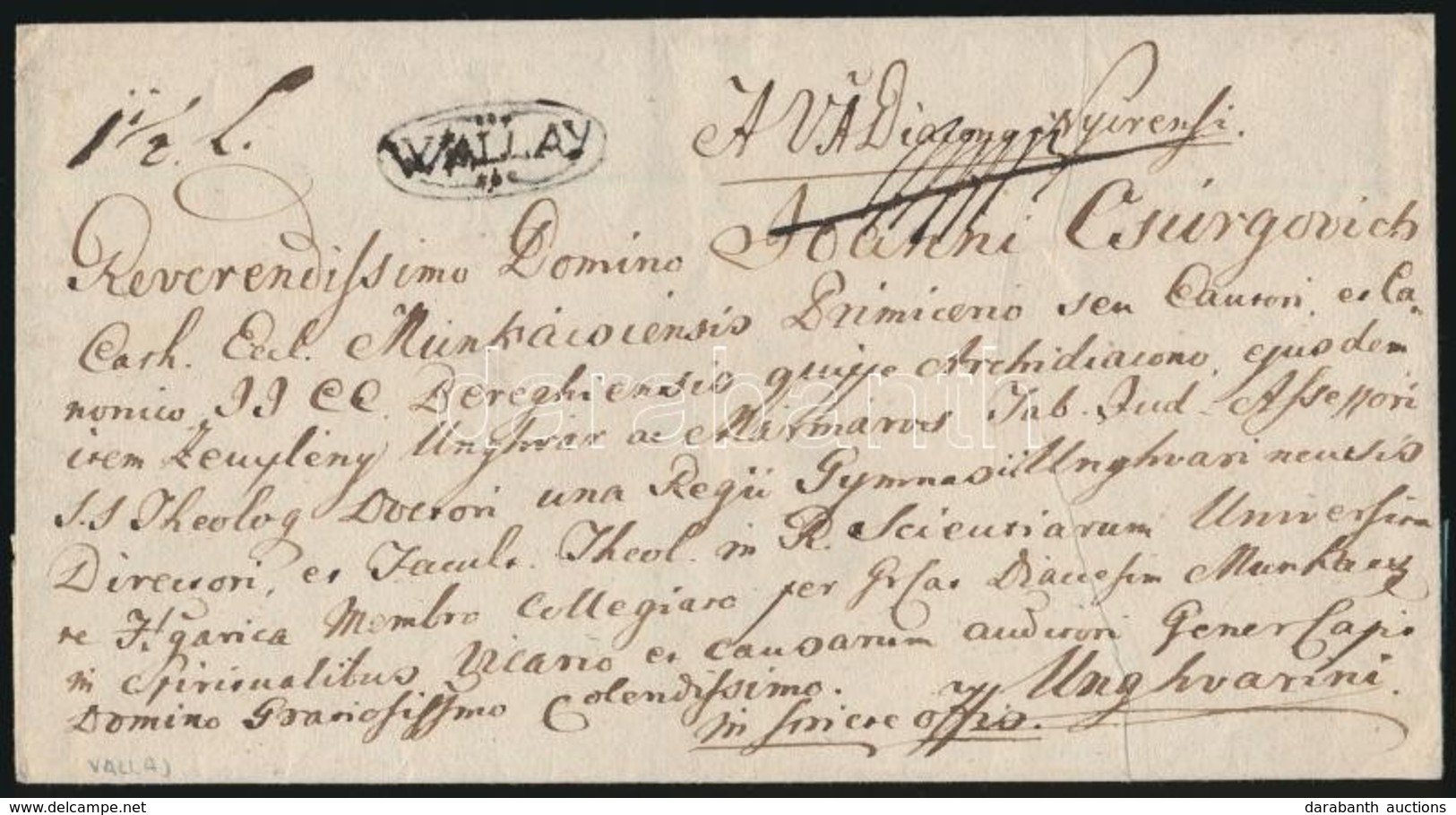 1837 Ex Offo 'WALLAY' - Unghvár - Other & Unclassified