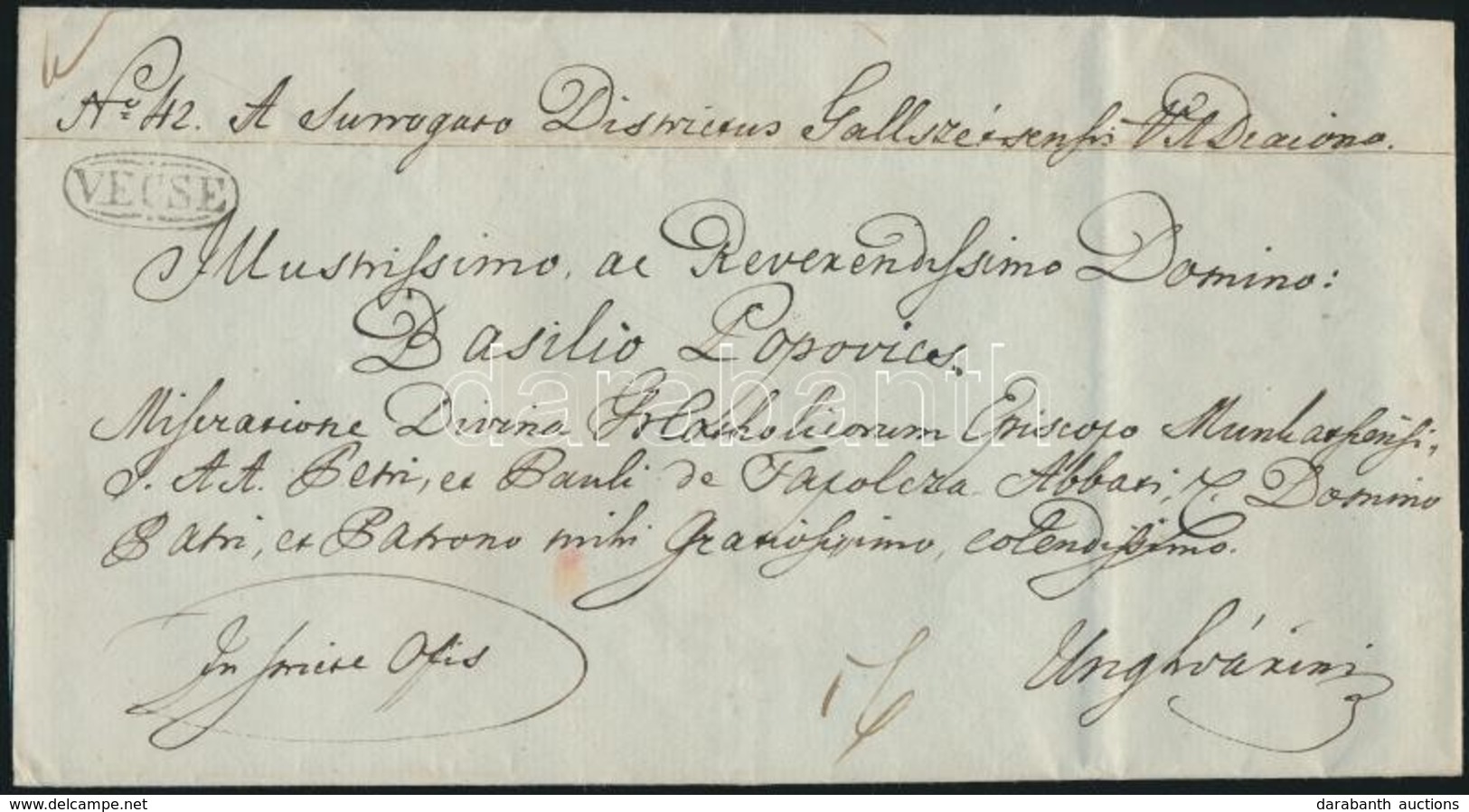 1843 Ex Offo 'VÉCSE' - Unghvarini - Otros & Sin Clasificación