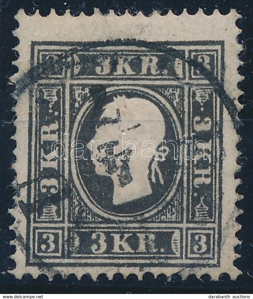 O 1858 3kr II. Fekete ,,ERLAU' - Other & Unclassified