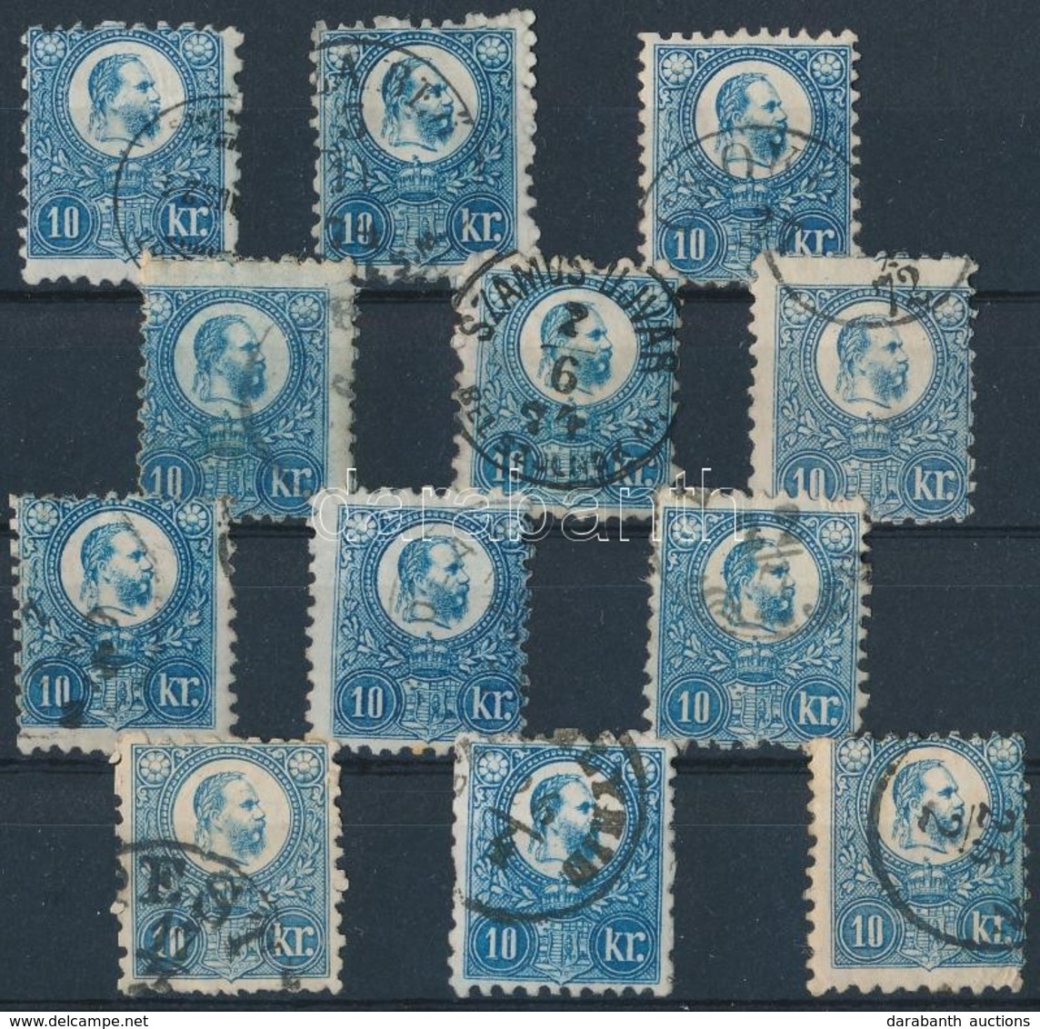 O 1871 12 Db 10kr Bélyeg Szép Színekben / 12 X 10kr Nice Colours - Sonstige & Ohne Zuordnung