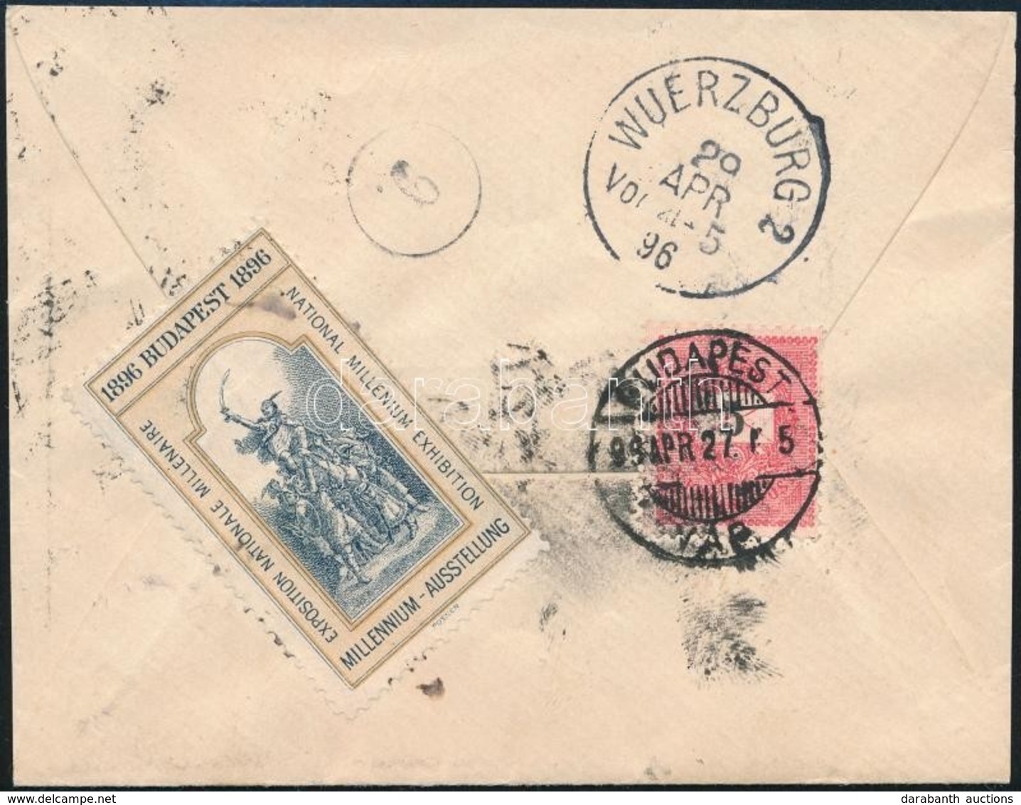 1896 Levél 5kr Bélyeggel és Levélzáróval / Cover With 5kr Stamp And Label - Otros & Sin Clasificación