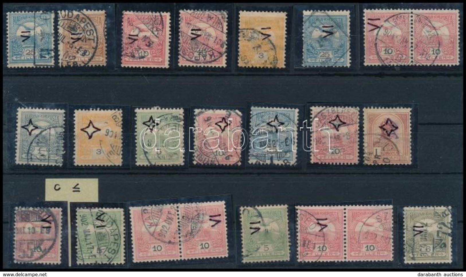 O 1900 20 Db Turul Bélyeg Szám- Ill. Csillagvízjelekkel / 20 Stamps With Star Or IV In Watermark - Sonstige & Ohne Zuordnung