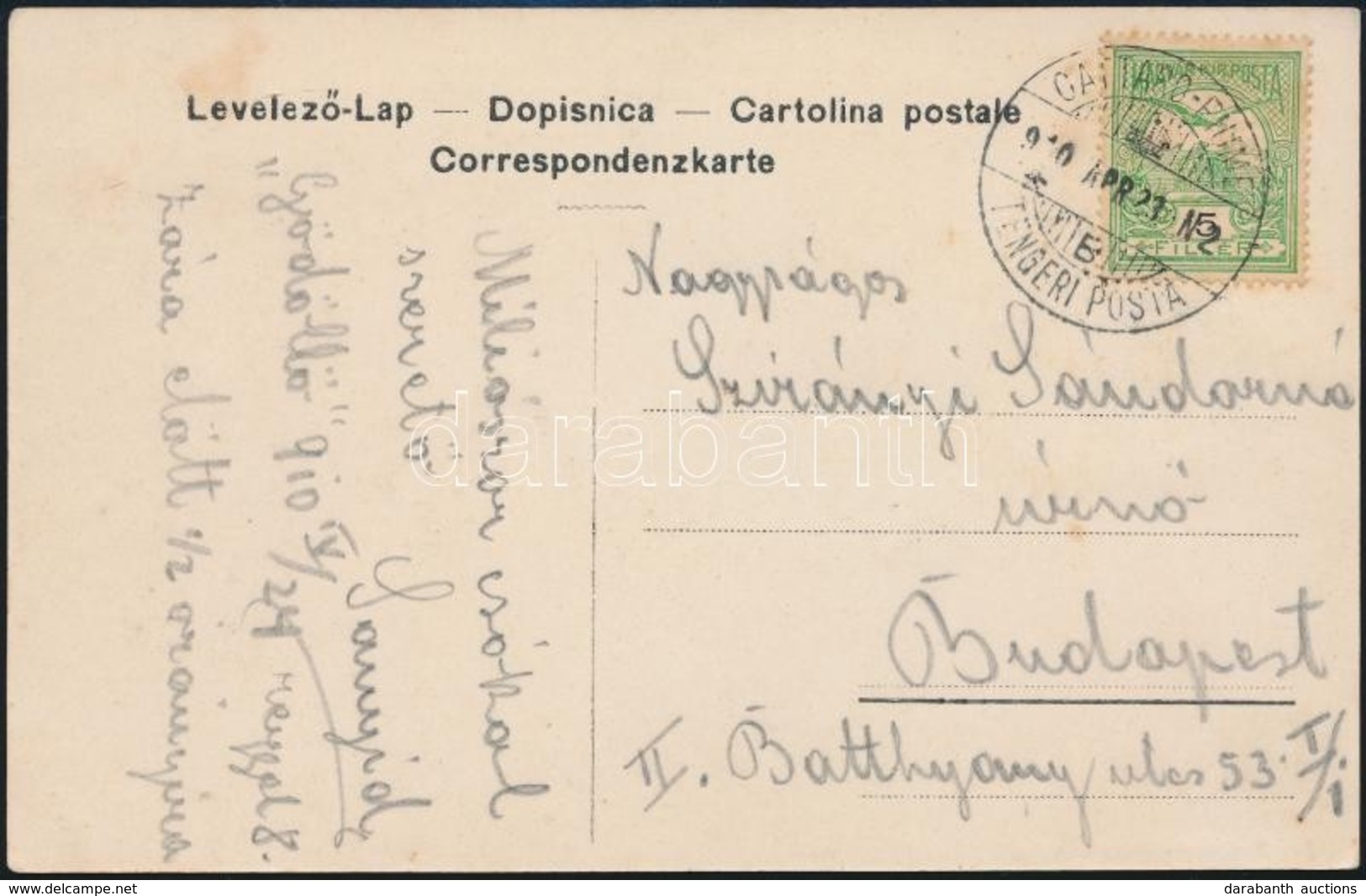 1910 'Gödöll?' G?zhajót ábrázoló Képeslap 'CATTARO -  FIUME TENGERI POSTA' Bélyegzéssel Budapestre / Paquebot Postcard S - Autres & Non Classés