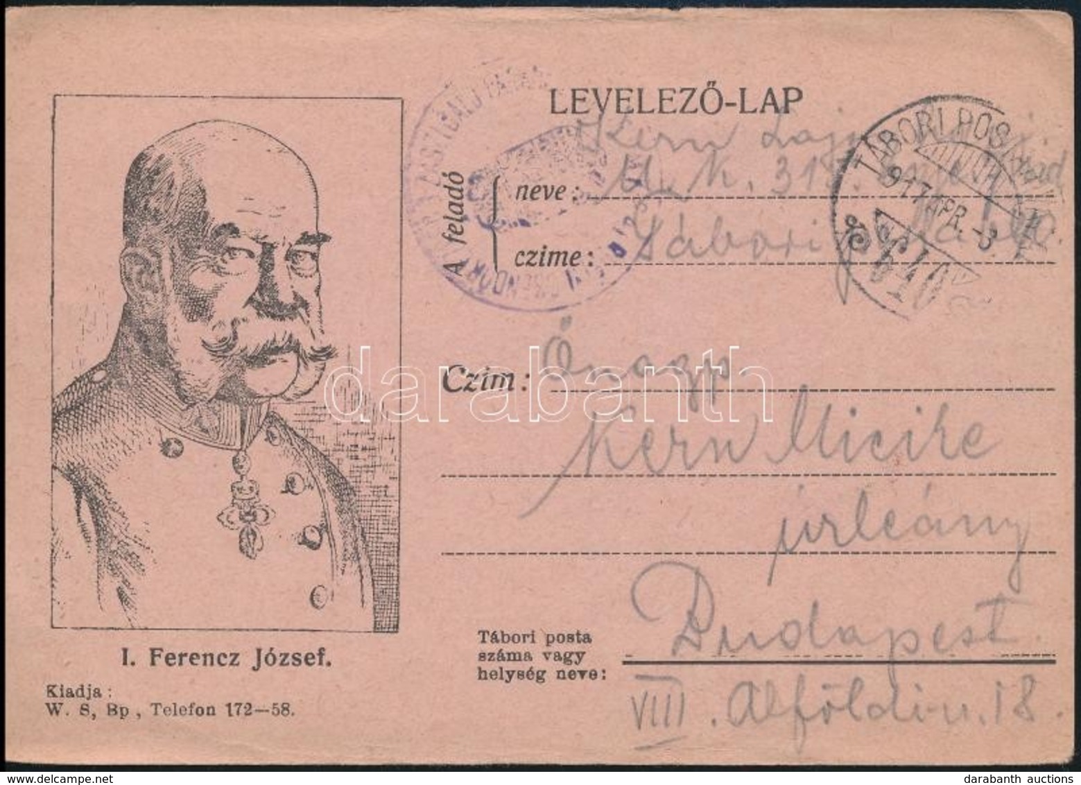 1917 Tábori Posta Levelez?lap / Field Postcard 'CSEND?REZRED 3. ZÁSZLÓALJ' + 'TP 640' - Sonstige & Ohne Zuordnung