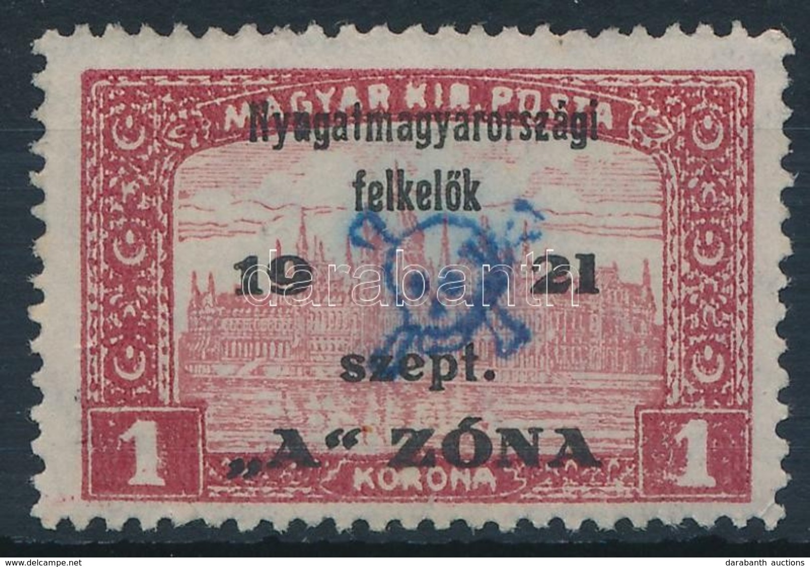 (*) Nyugat-Magyarország II. 1921 Parlament 1K Bodor Vizsgálójellel (*9.000) - Otros & Sin Clasificación