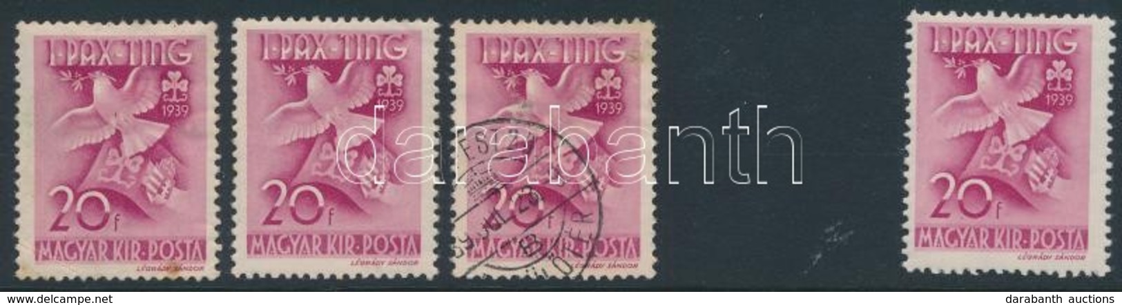 * O 1939 Pax-ting 20f X 3 Folt A Címer Mellett + Támpéldány - Otros & Sin Clasificación