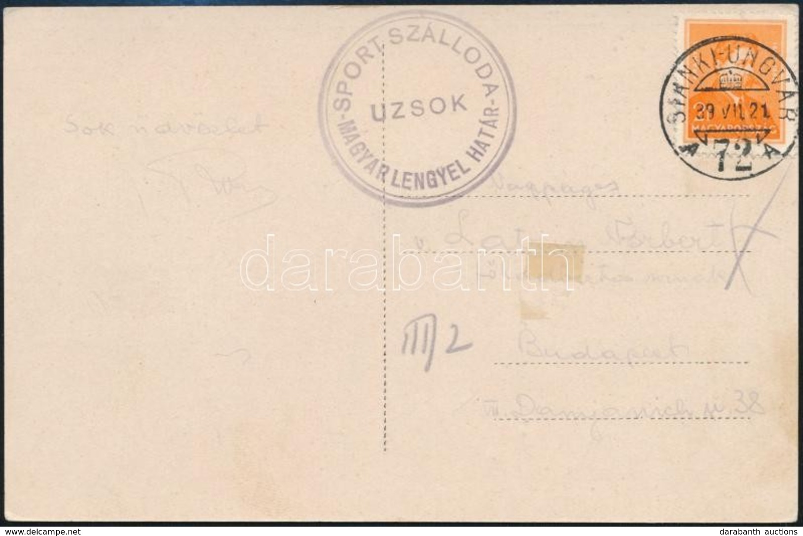 1939 Képeslap SIANKI-UNGVÁR Vasúti Bélyegzéssel, Ritka! / Postcard With Railway Cancellation - Otros & Sin Clasificación