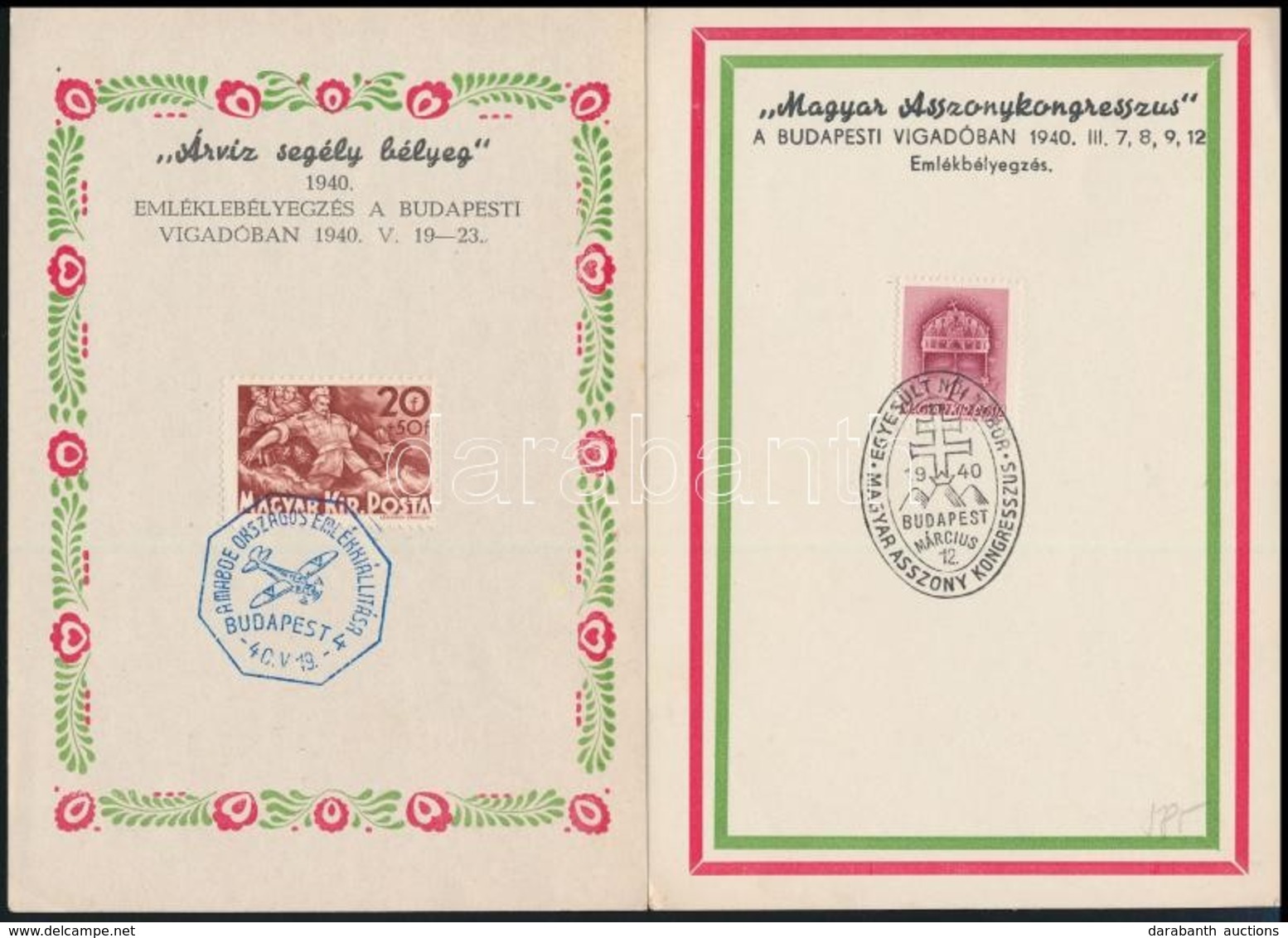 1939-1940 4 Db Emléklap Alkalmi Bélyegzésekkel - Otros & Sin Clasificación