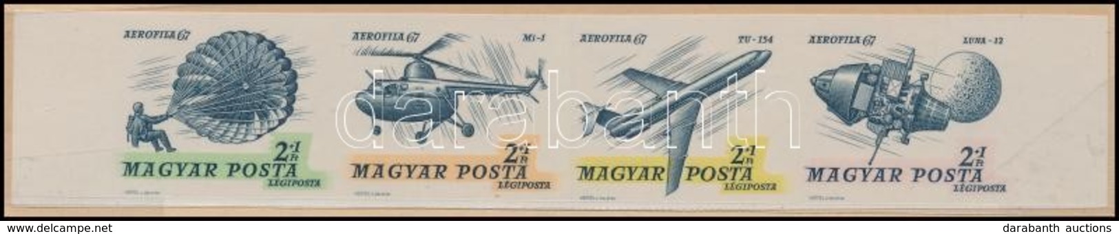 ** 1967 Bélyegnap (40.) - Aerofila (II.) ívszéli Vágott összefügg? Csík (3.500) - Sonstige & Ohne Zuordnung