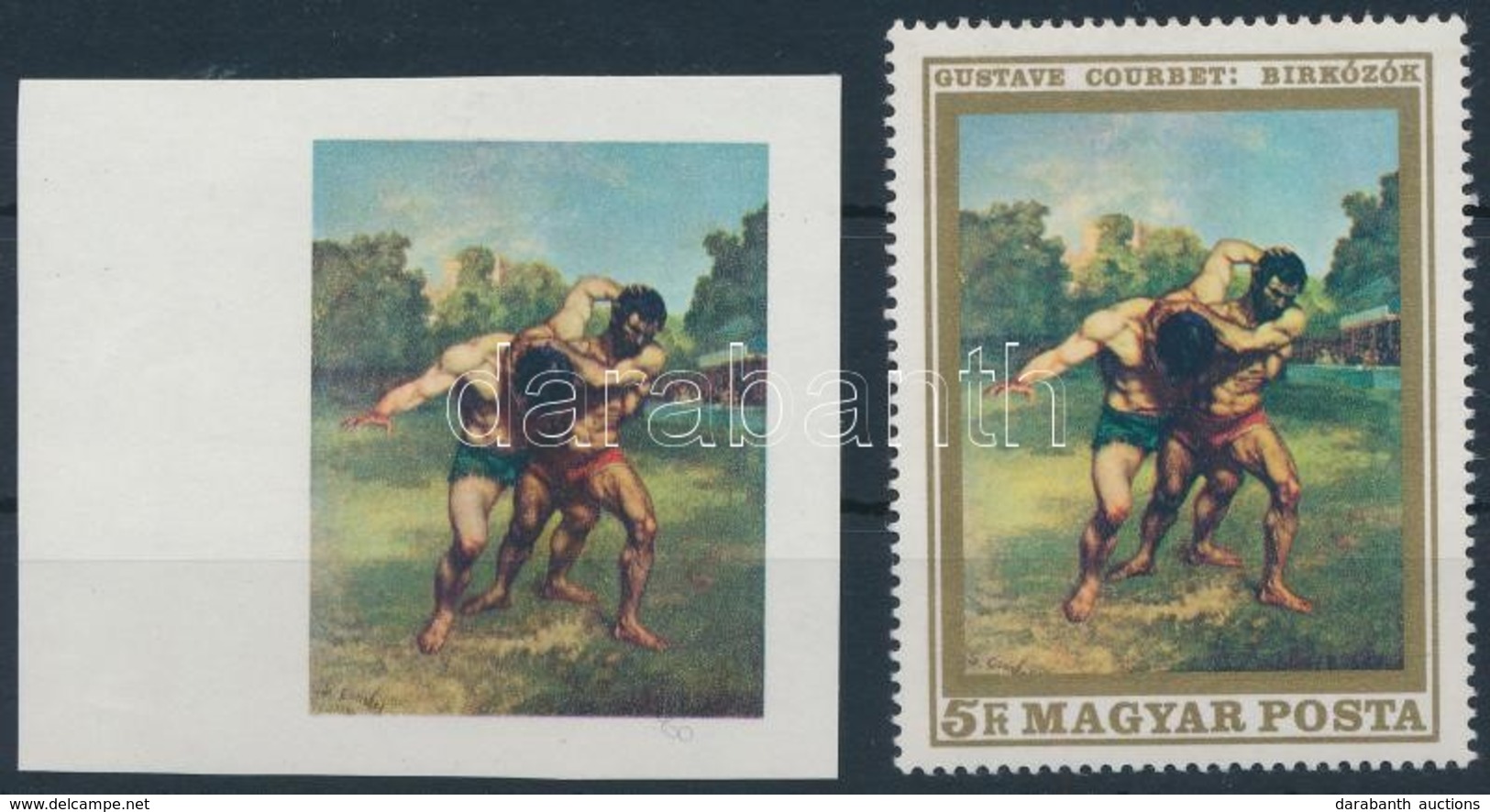 ** 1968 Festmények 5Ft Vágott, Arany Keret Nélkül / Mi 2471 Imperforate, Gold Colour Omitted - Other & Unclassified