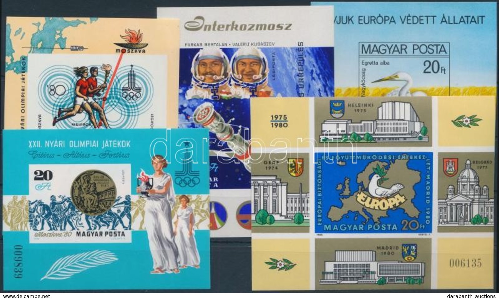 ** 1980 5 Klf Vágott Blokk (24.000) / 5 Different Imperforate Blocks - Otros & Sin Clasificación