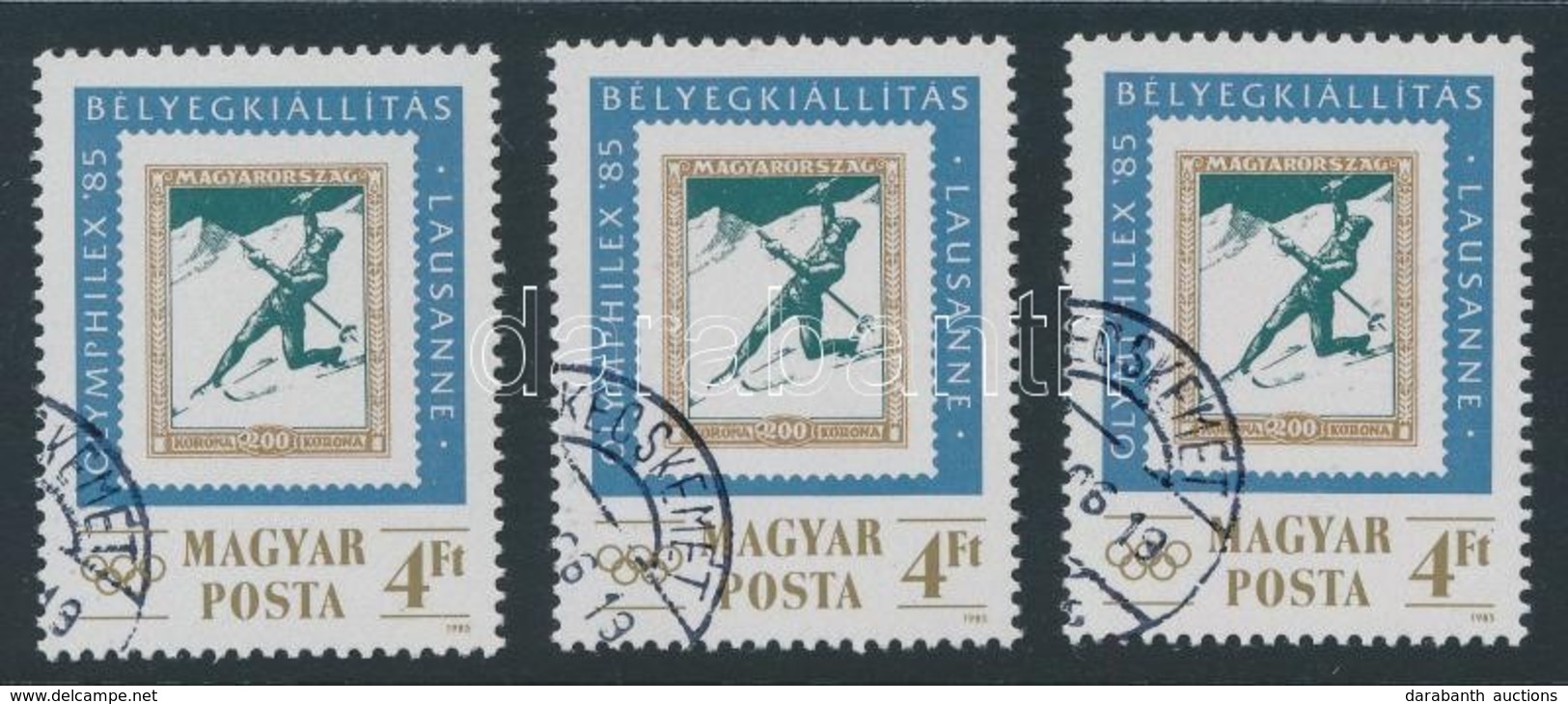 O 1985 Olymphilex Bélyegkiállítás 4 Ft X 3 A Bélyegképen Poloska Az értékjelzésnél - Otros & Sin Clasificación