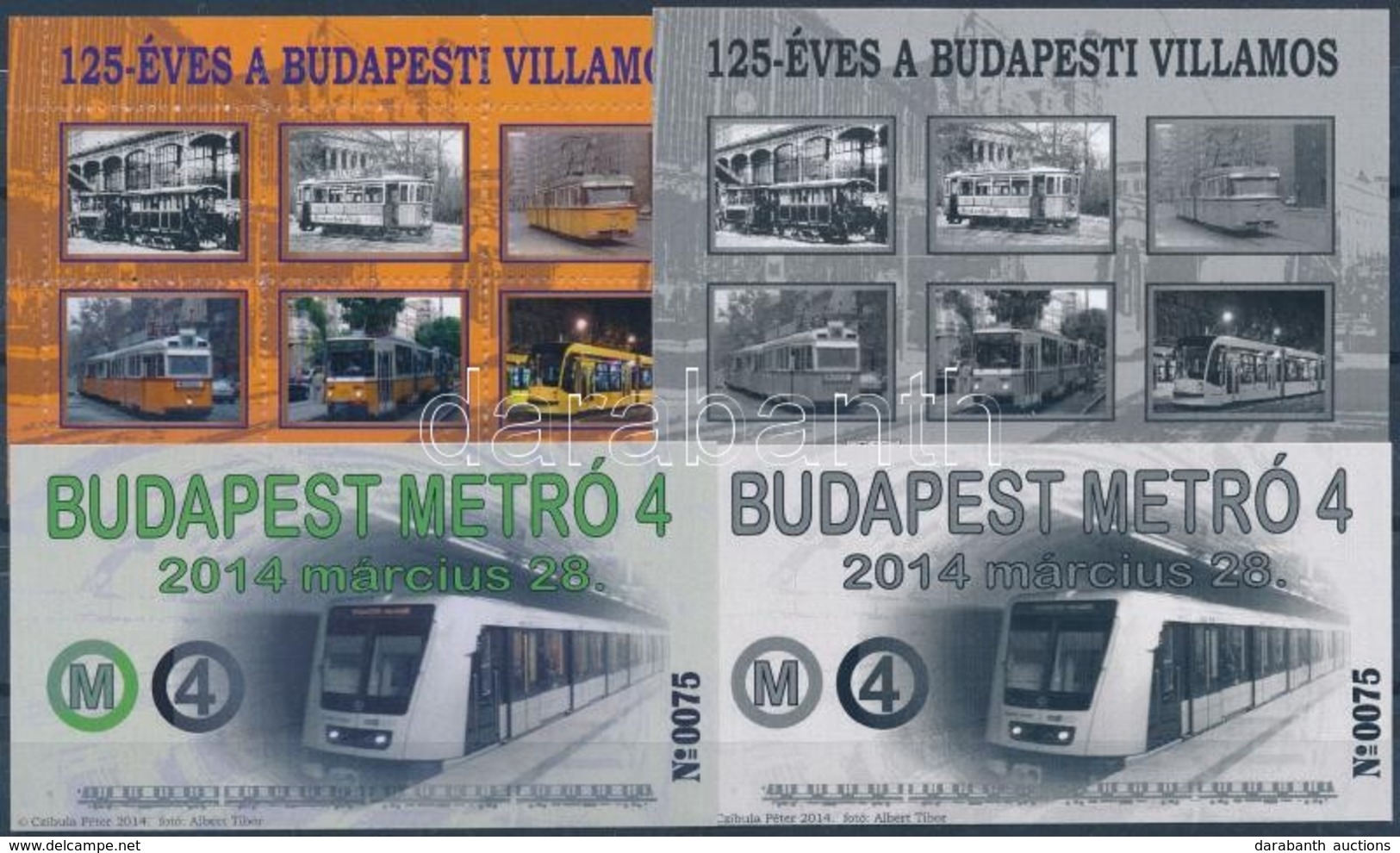 ** 2012 125 éves A Budapesti Villamos Emlékívpár Azonos Sorszámmal + 2014 4-es Metró Emlékívpár Azonos Sorszámmal - Otros & Sin Clasificación