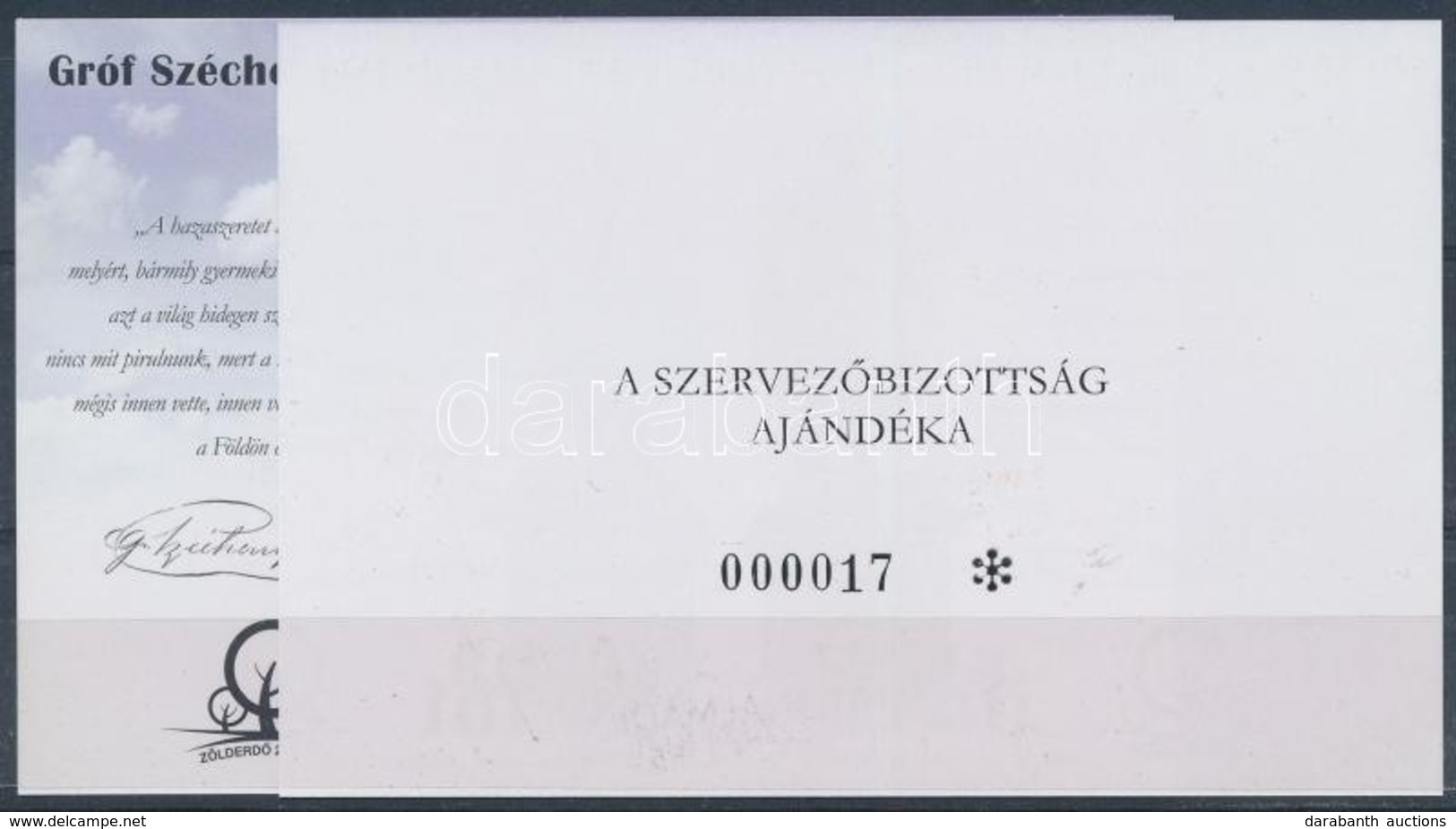 ** 2016 Széchenyi István Születésének 225. évfordulója Normál és Ajándék Emlékív - Sonstige & Ohne Zuordnung