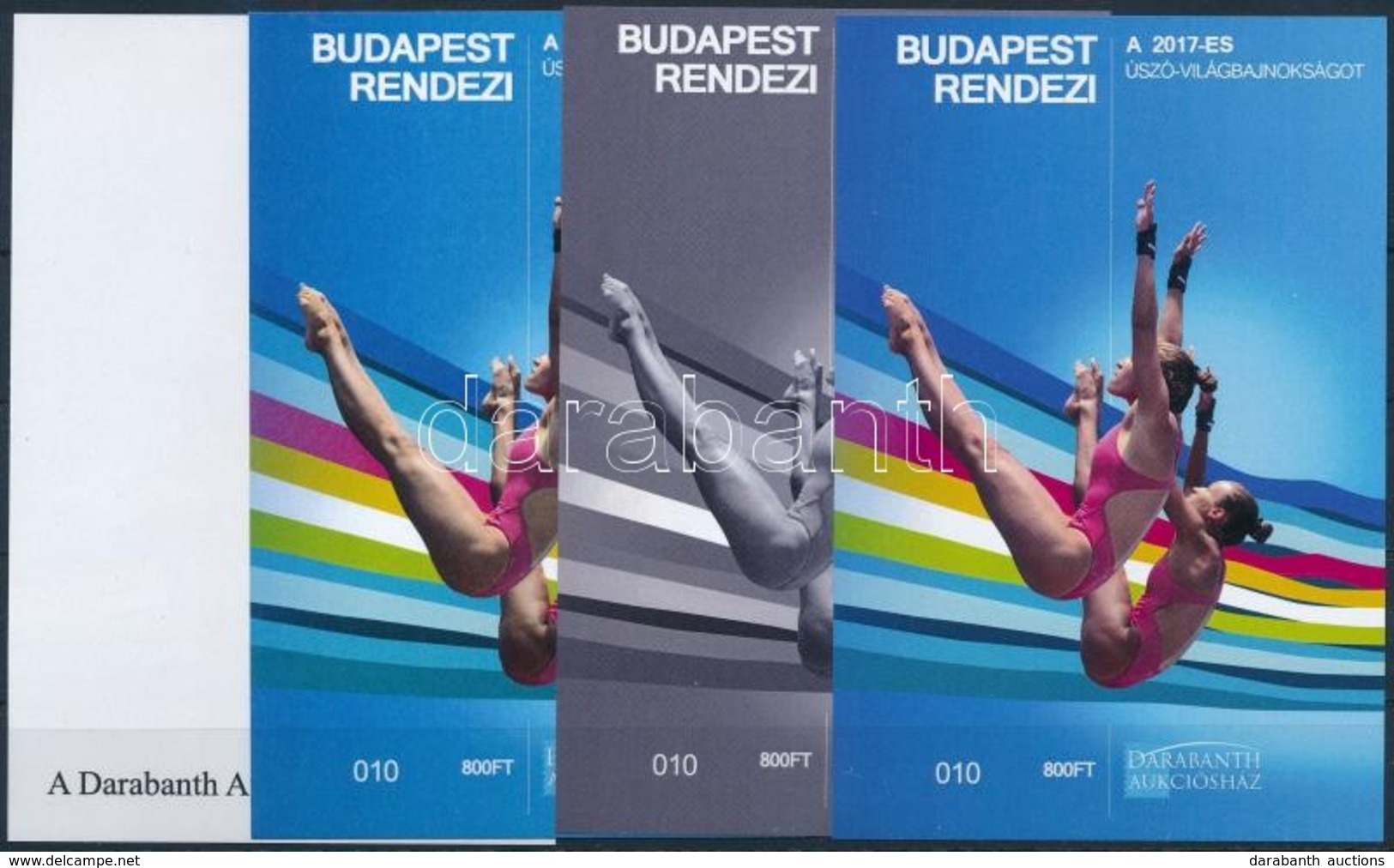 ** 2017 Budapest Rendezi A 2017-es úszó-világbajnokságot 4 Db-os Emlékív Garnitúra Azonos Sorszámmal (010) - Sonstige & Ohne Zuordnung
