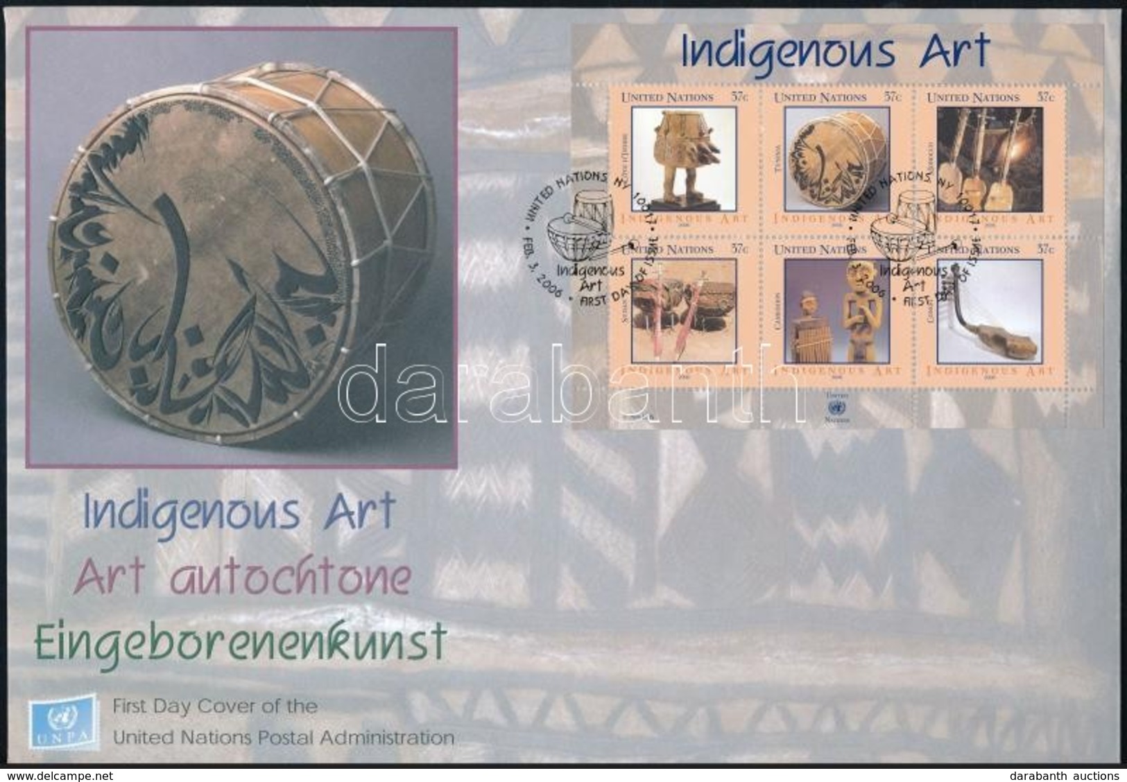 2006 Afrikai Hangszerek Blokk Mi 26 FDC-n - Other & Unclassified