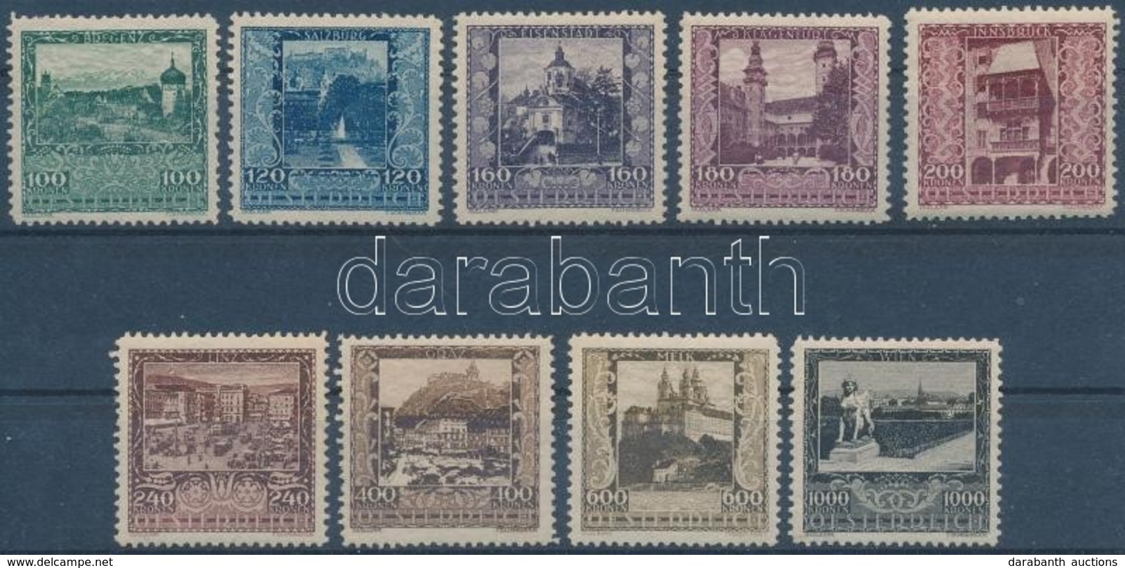 ** 1923 Tartományi F?városok ívszéli Sor Mi 433-441 - Other & Unclassified