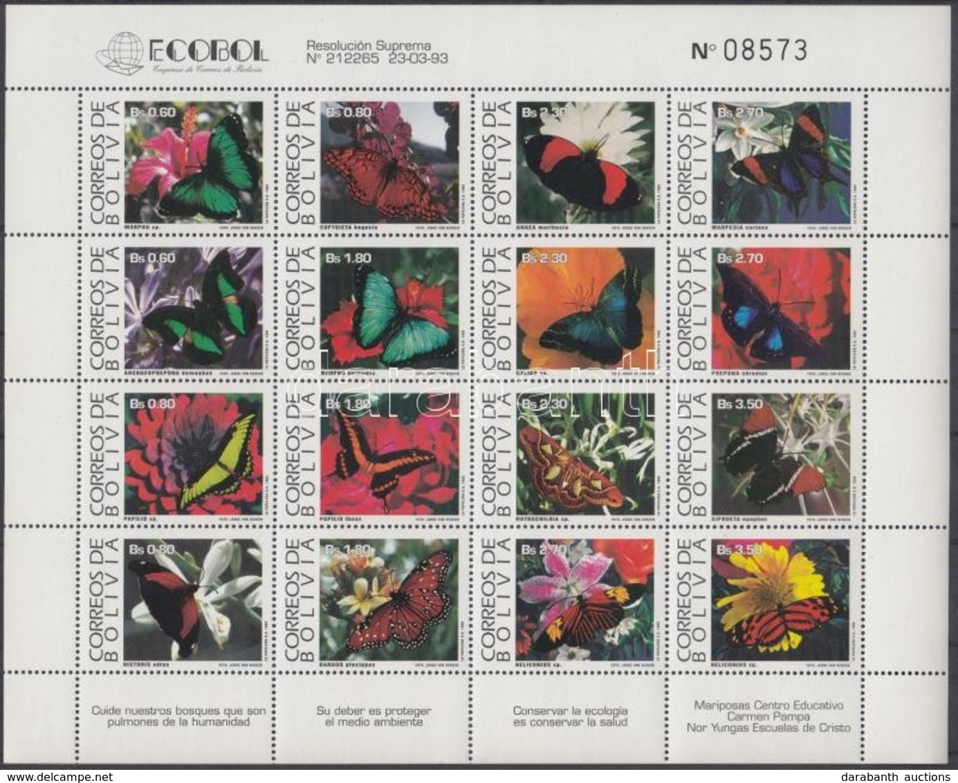 ** 1993 Lepkék Teljes ív Mi 1193-1208 - Andere & Zonder Classificatie