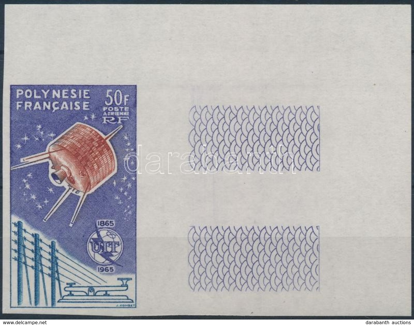 ** 1965 100 éves A Nemzetközi Távközlési Unió Mi 44 ívsarki Jobb Oldali üres Mez?s Vágott Bélyeg / Corner Imperforate St - Otros & Sin Clasificación