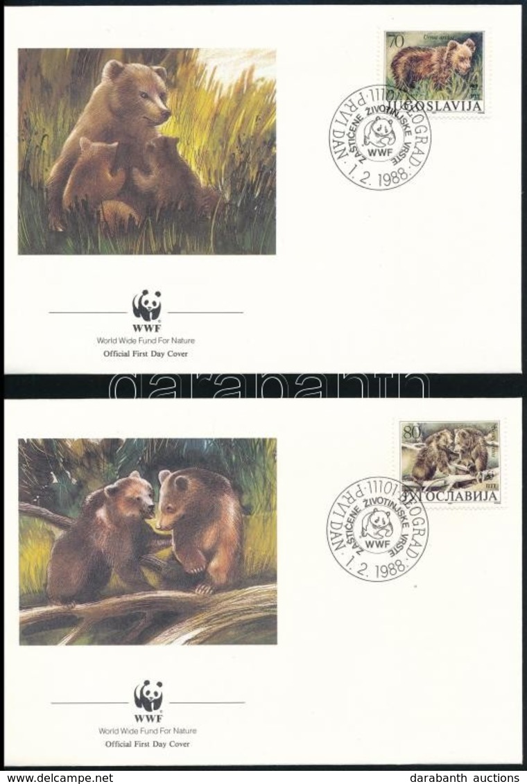 1988 WWF: Barna Medve Sor Mi 2260-2263 4 Db FDC-n - Otros & Sin Clasificación