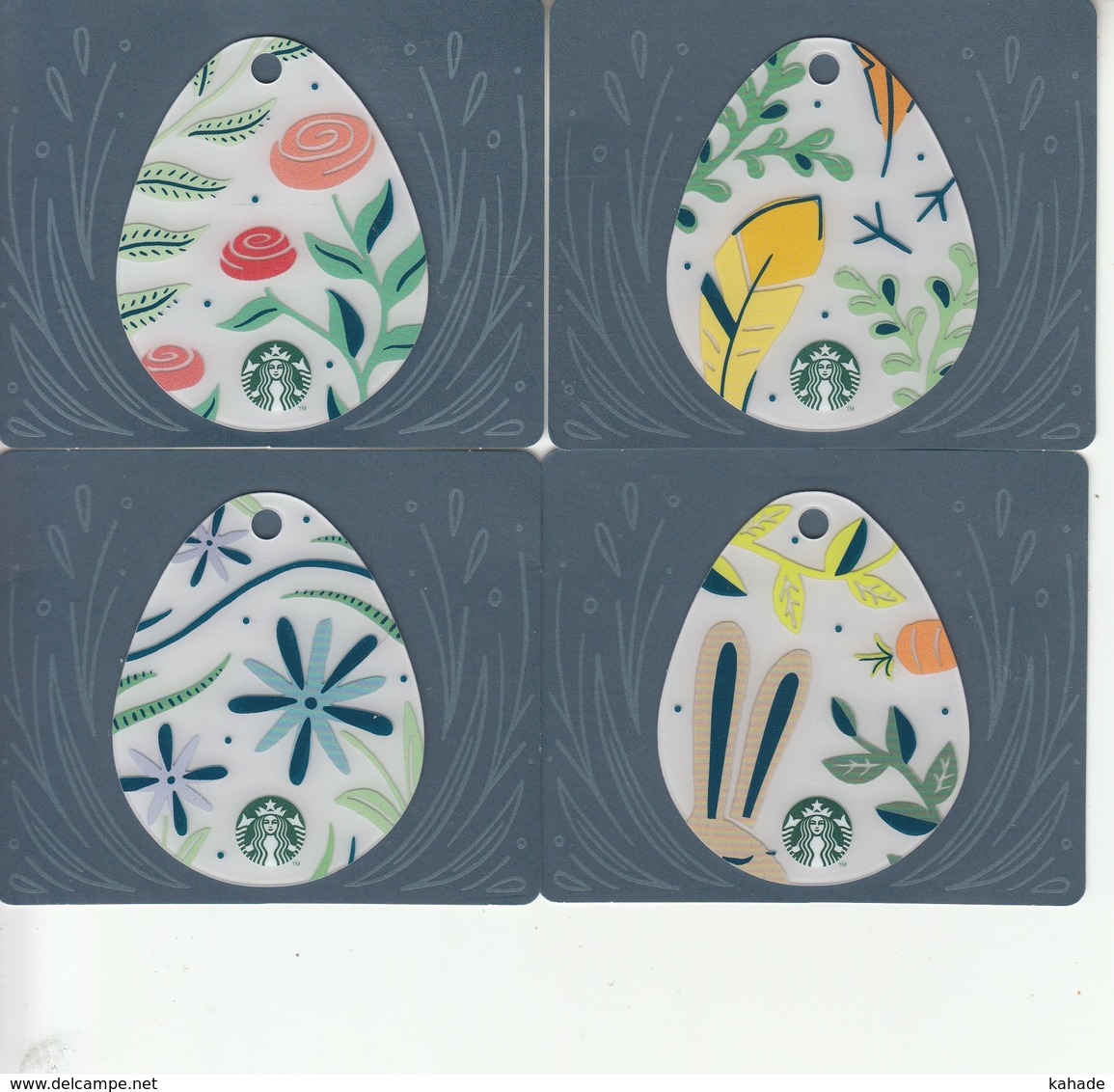 4 X Thailand Starbucks Card  "Eggs " - 2017-6148 - Gift Cards
