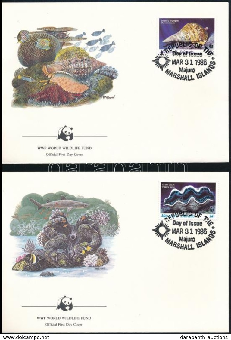 1986 WWF: Tengeri él?lények Sor Mi 73-76 4 Db FDC-n - Sonstige & Ohne Zuordnung