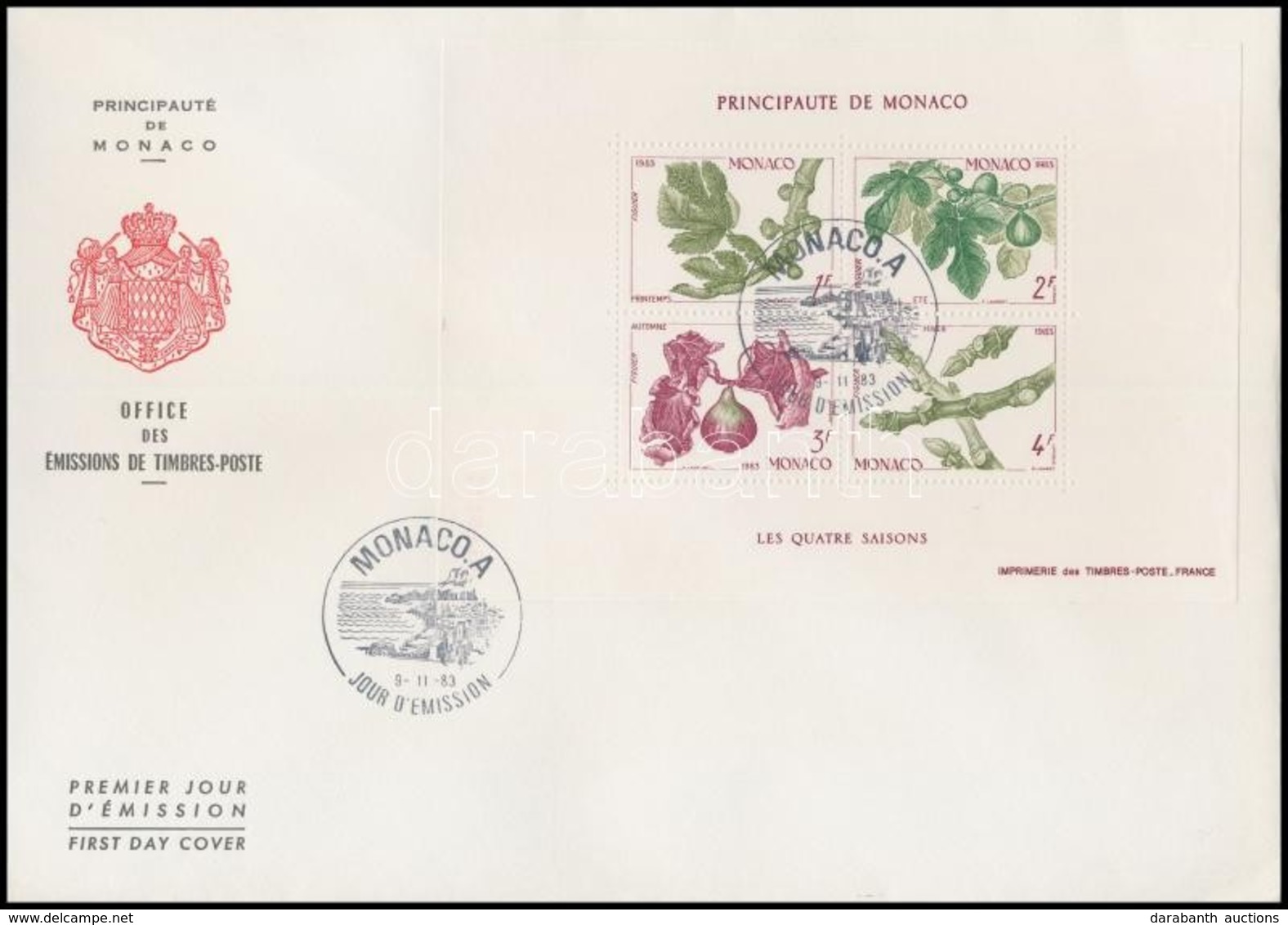 1983 Négy évszak Blokk Mi 24 FDC-n - Sonstige & Ohne Zuordnung